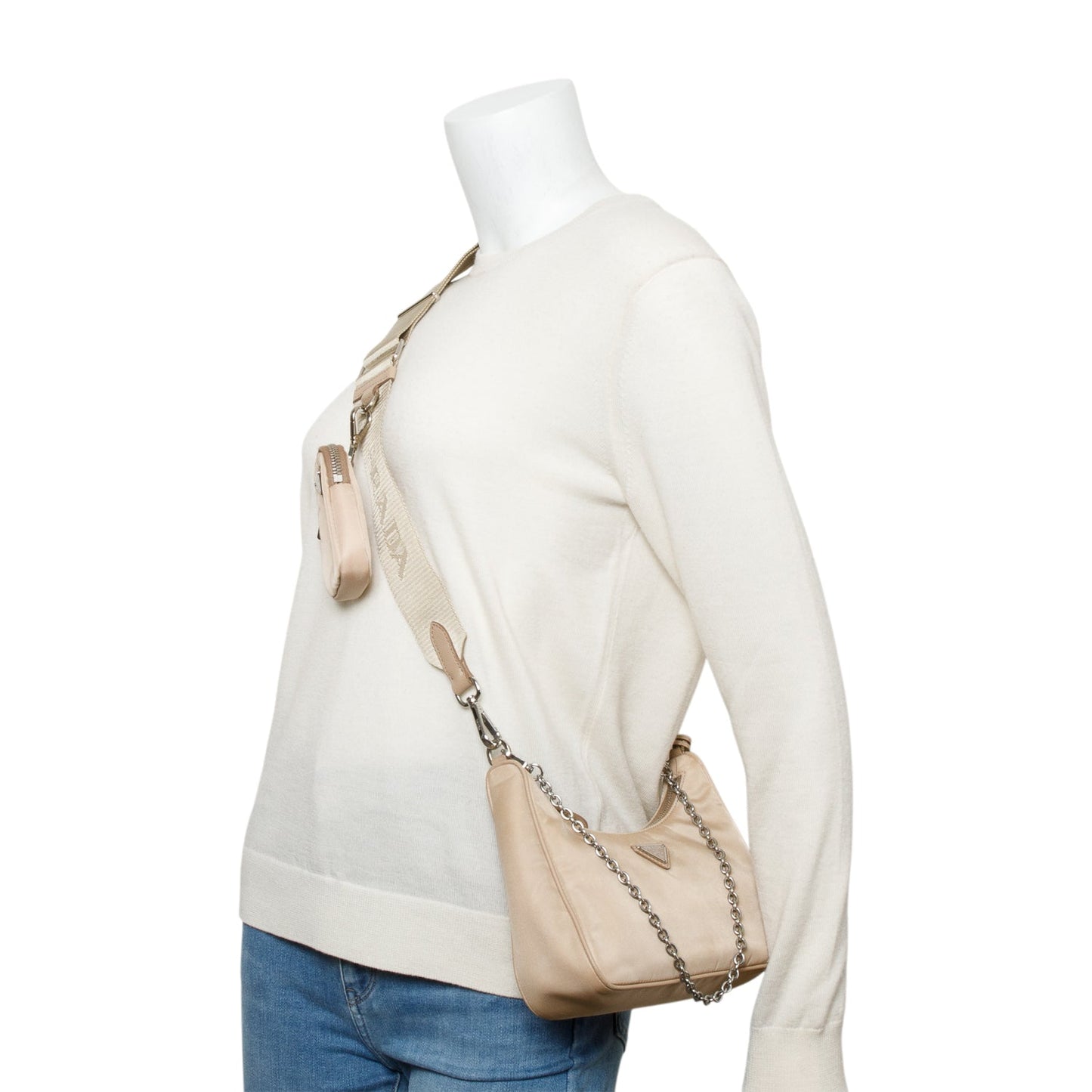 Prada Re Edition Re Shoulder Bag Nylon Beige