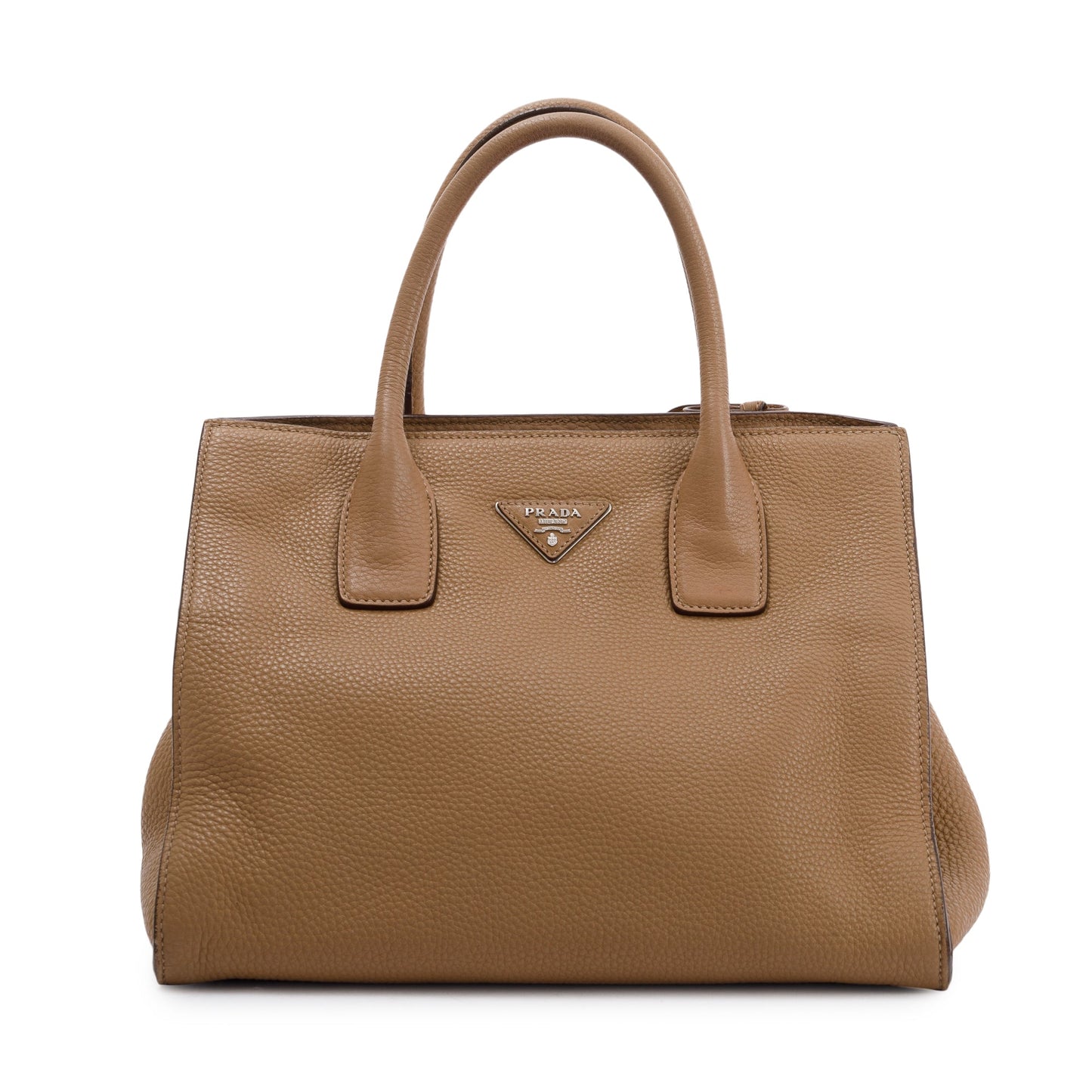 Prada Vitello Daino Convertible Tote Handbag Beige Tote Bag