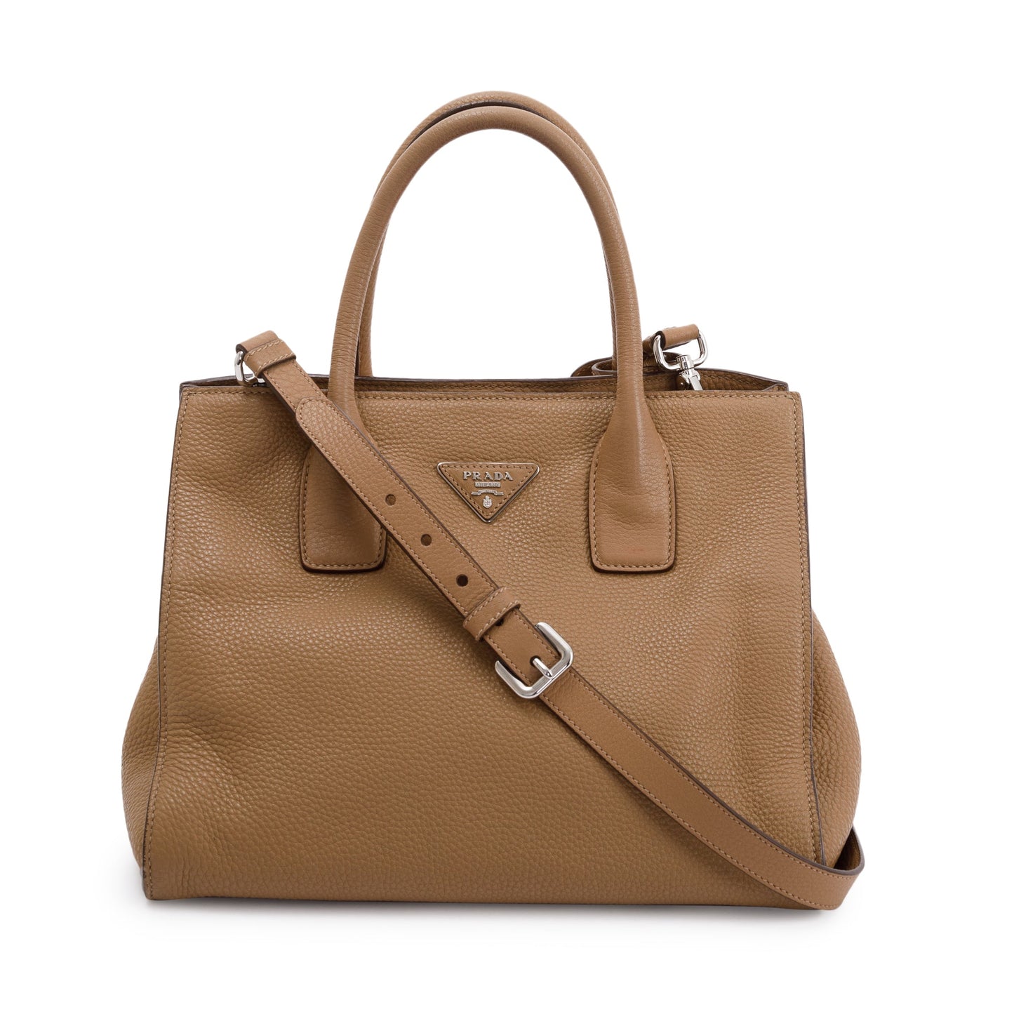 Prada Vitello Daino Convertible Tote Handbag Beige Tote Bag