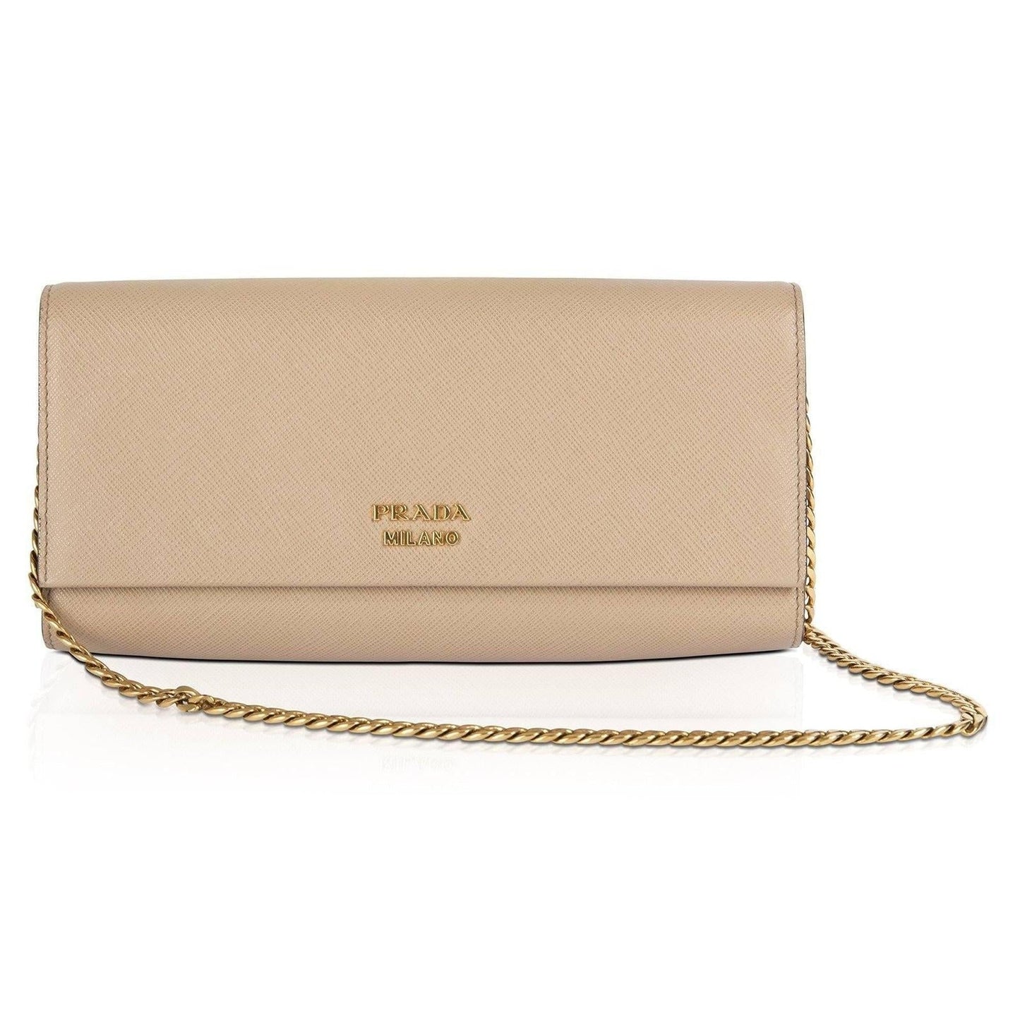 Prada Biblioteque Saffiano Clutch Handbag Chain Clutch Bag