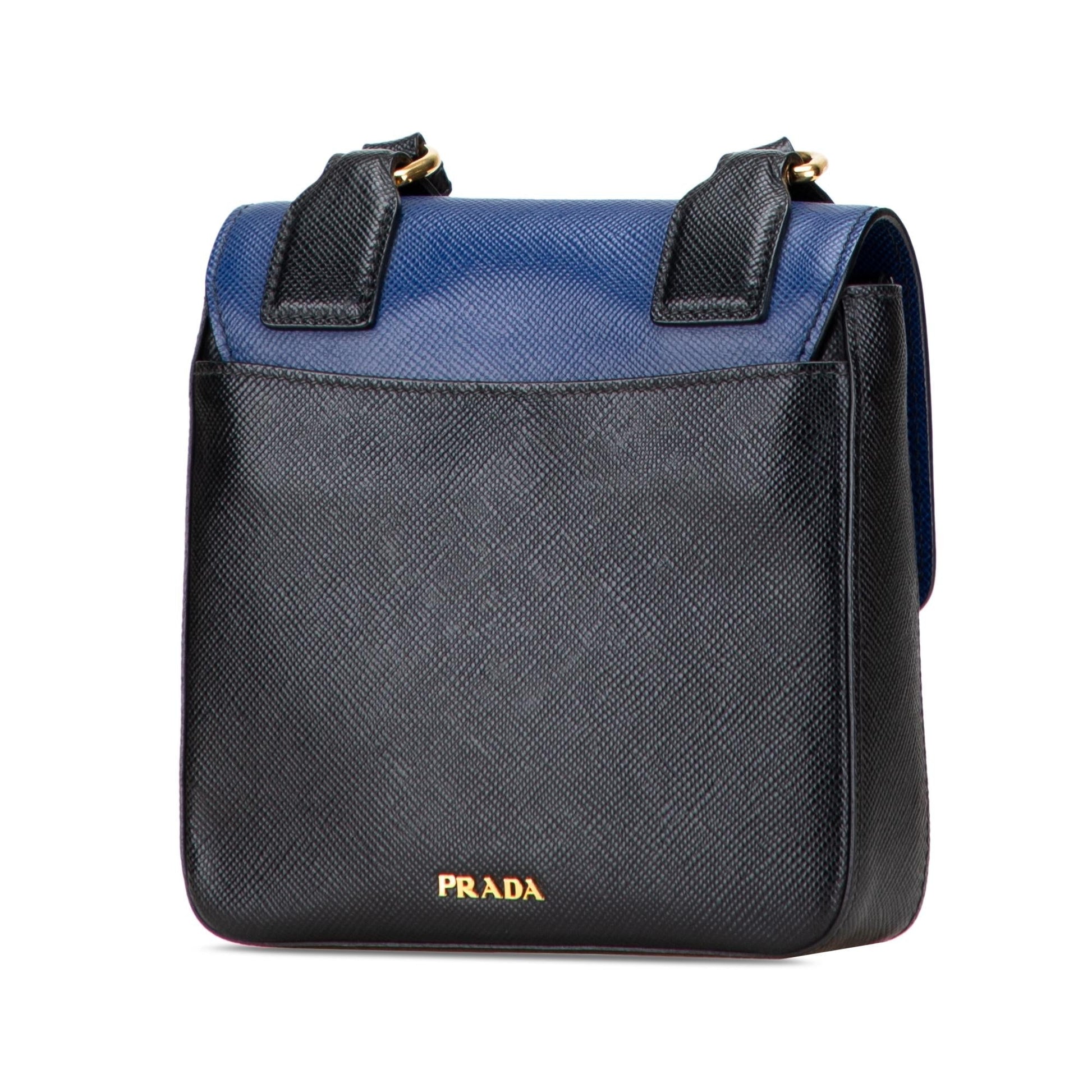 Prada Bicolor Cuir Crossbody Saffiano Flap Crossbody Bag