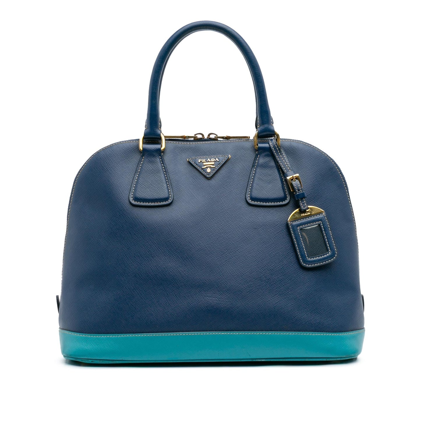 Prada Bicolor Lux Promenade Dome Handbag Saffiano Satchel Bag