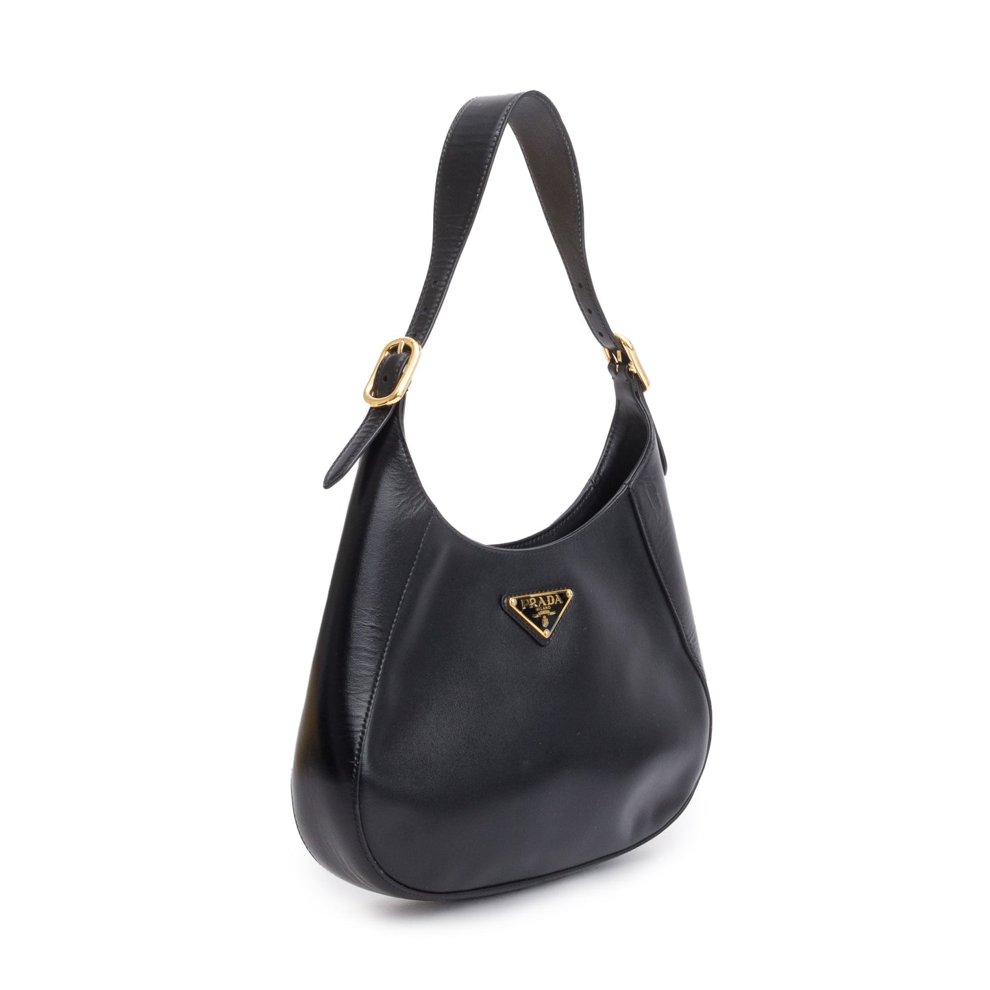 Prada Box Calf Cleo Bag Leather Black Travel Bag