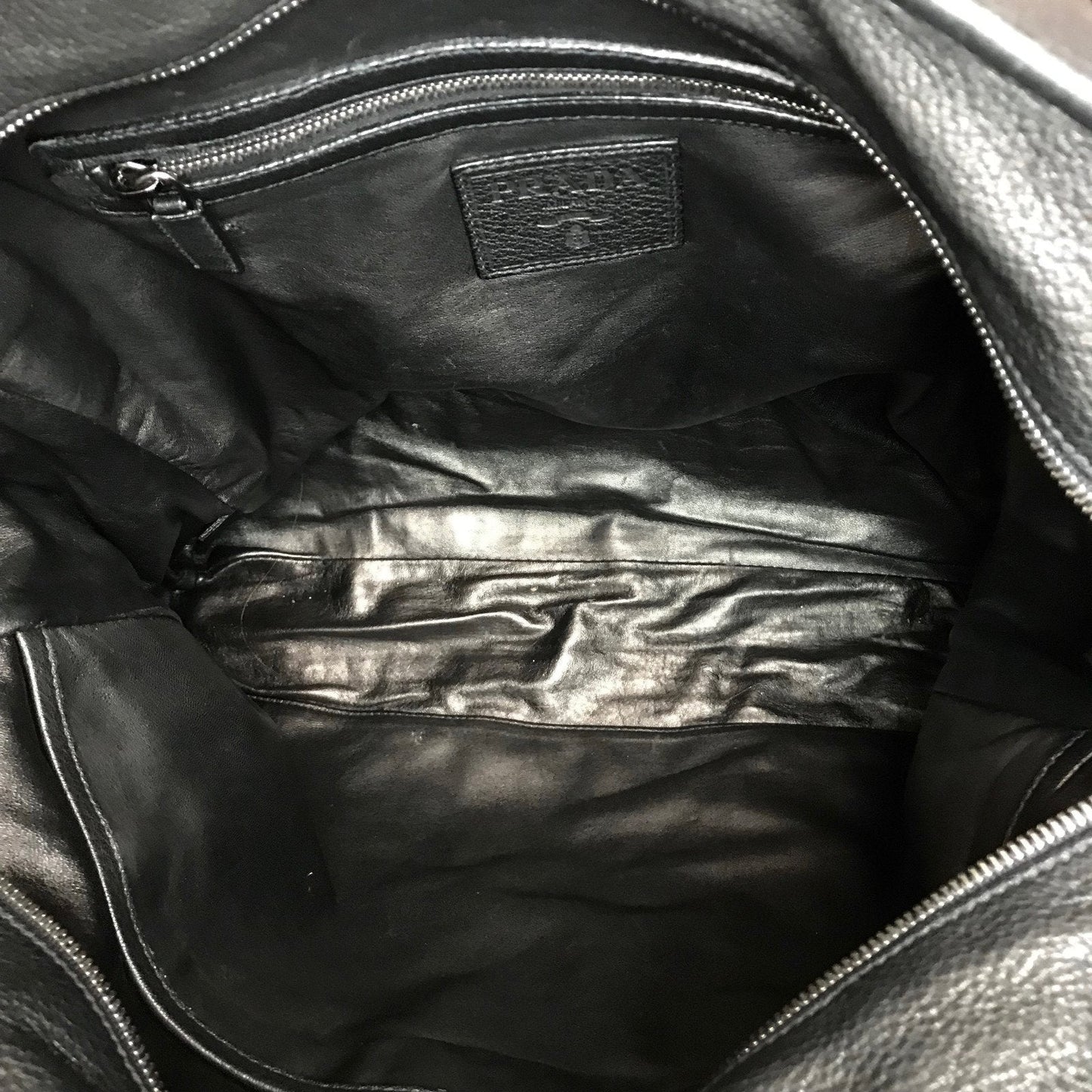 Prada Deer Skin Shopping Tote Handbag Black Tote Bag