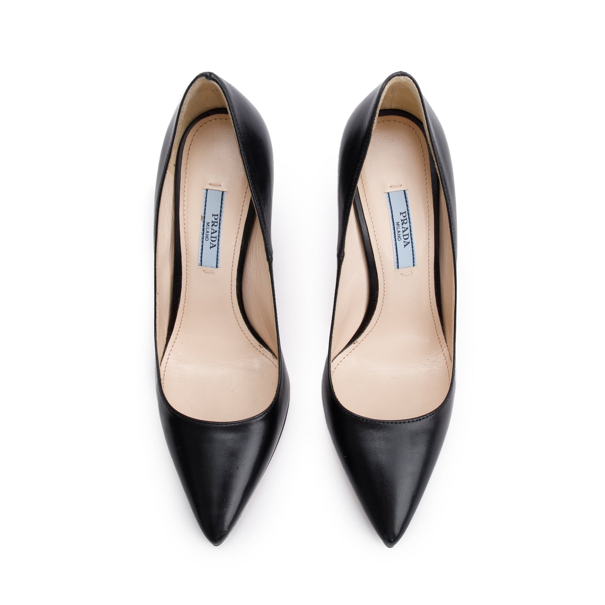 Prada Calzature Donna Pumps, Size . Handbag Leather Black Shoes