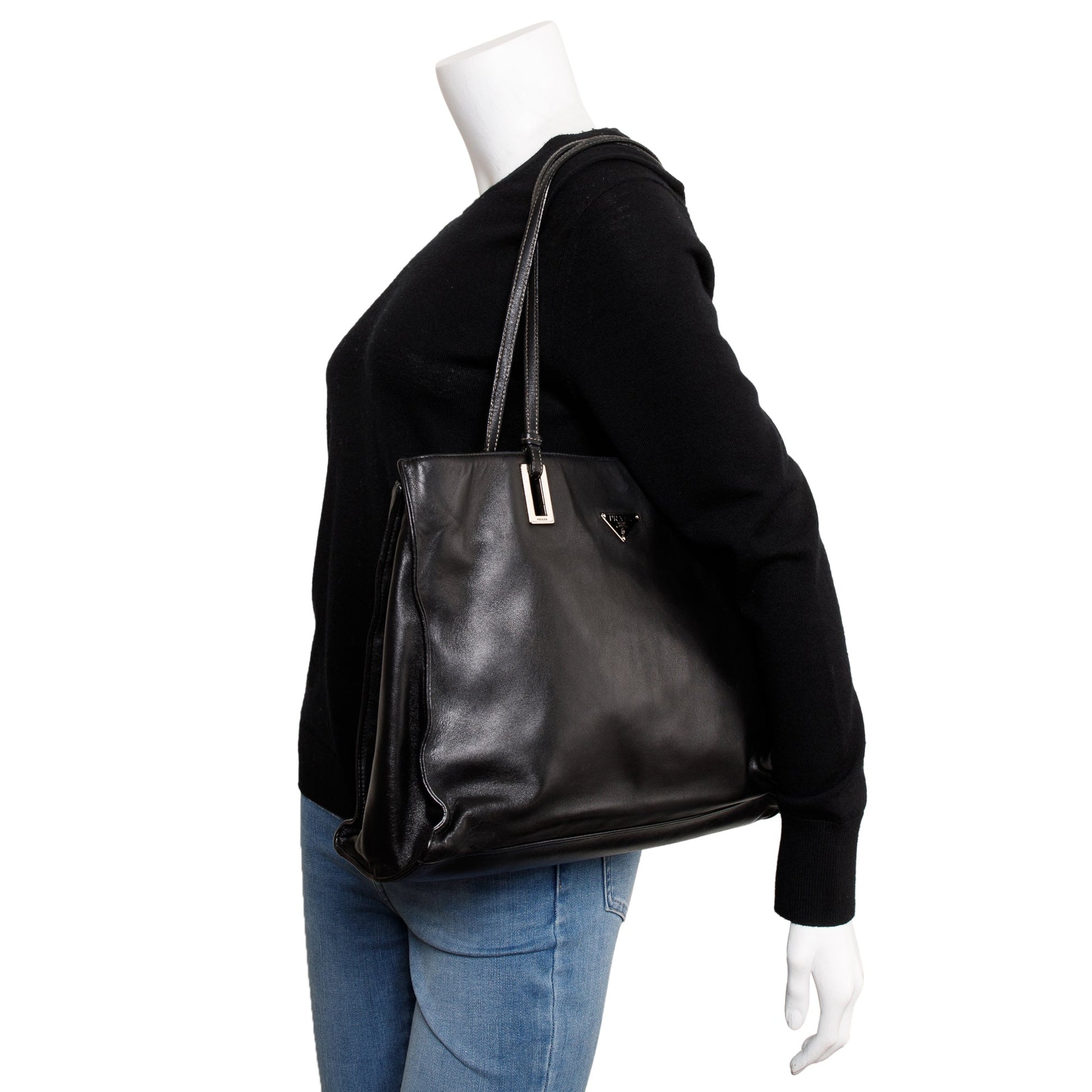Prada Nappa Acciaio Tote Handbag Black Tote Bag