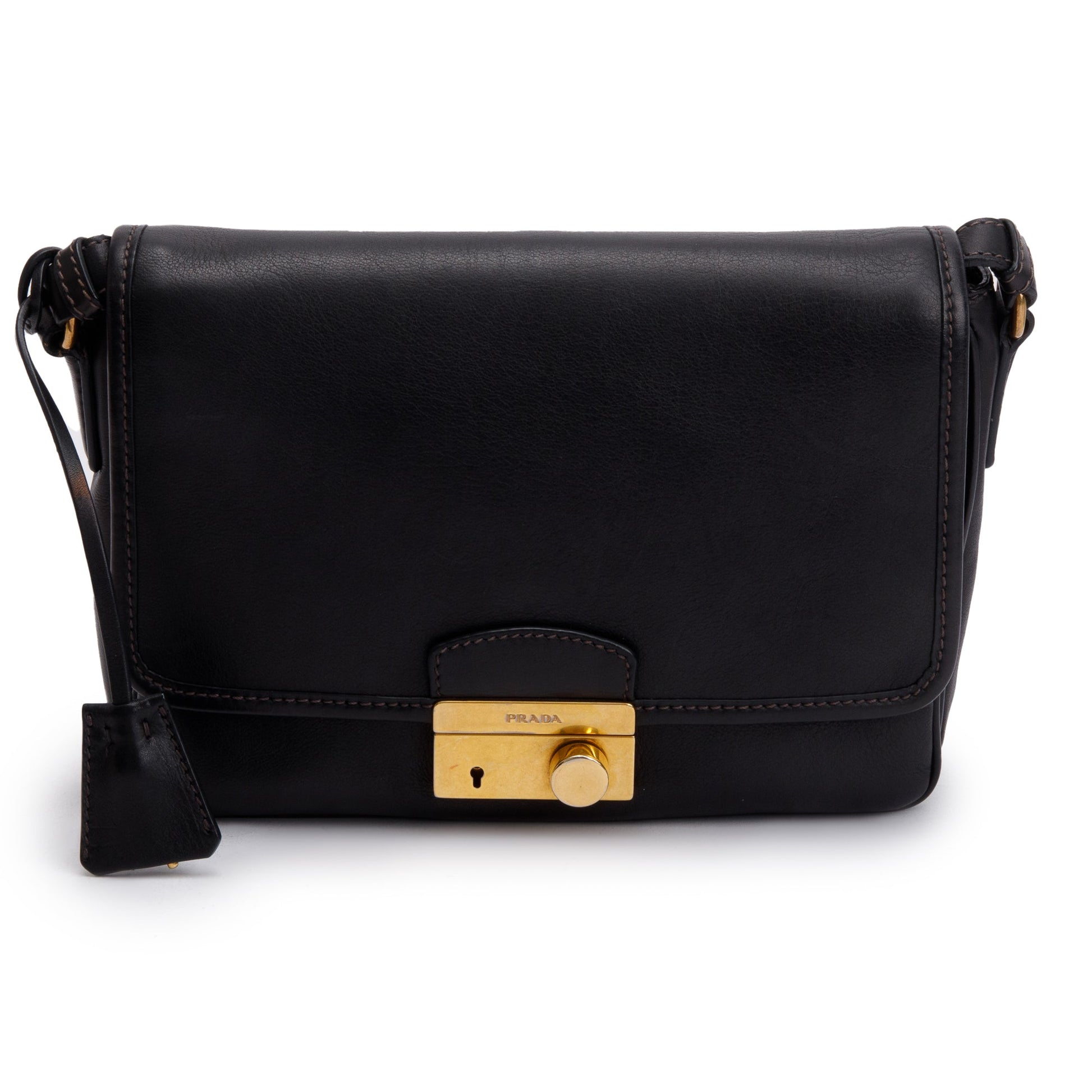 Prada Nappa Sound Crossbody Bag Leather Black