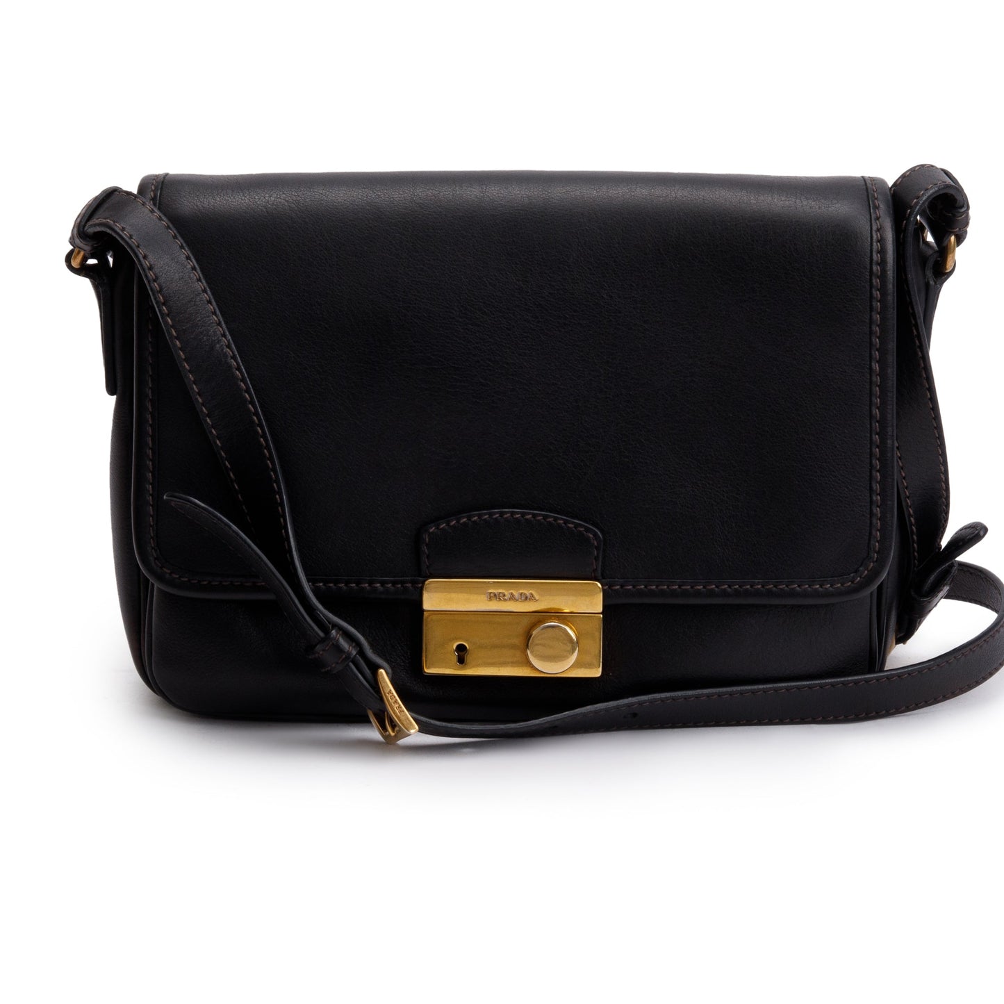 Prada Nappa Sound Crossbody Bag Leather Black