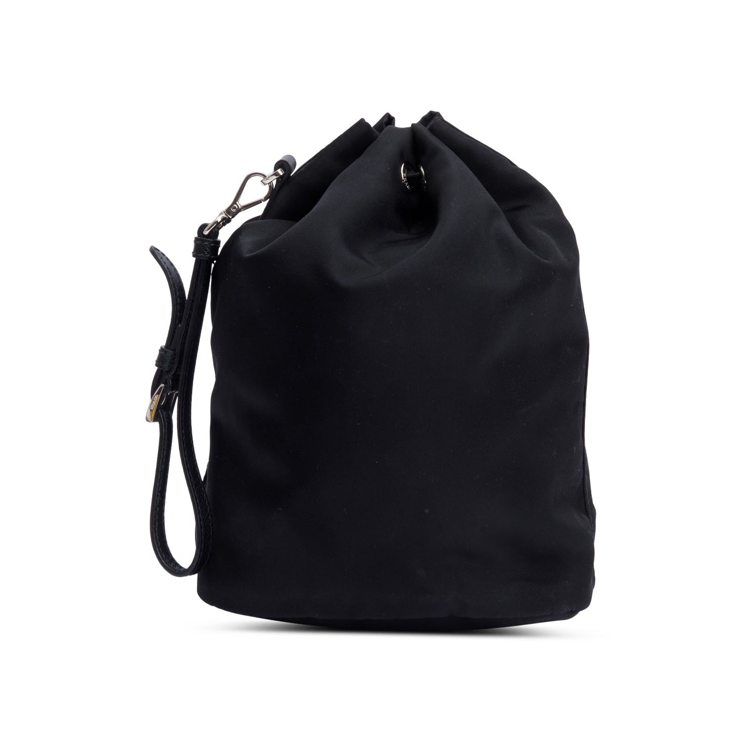 Prada Re Pouch Wristlet Handbag Nylon Black Bucket Bag
