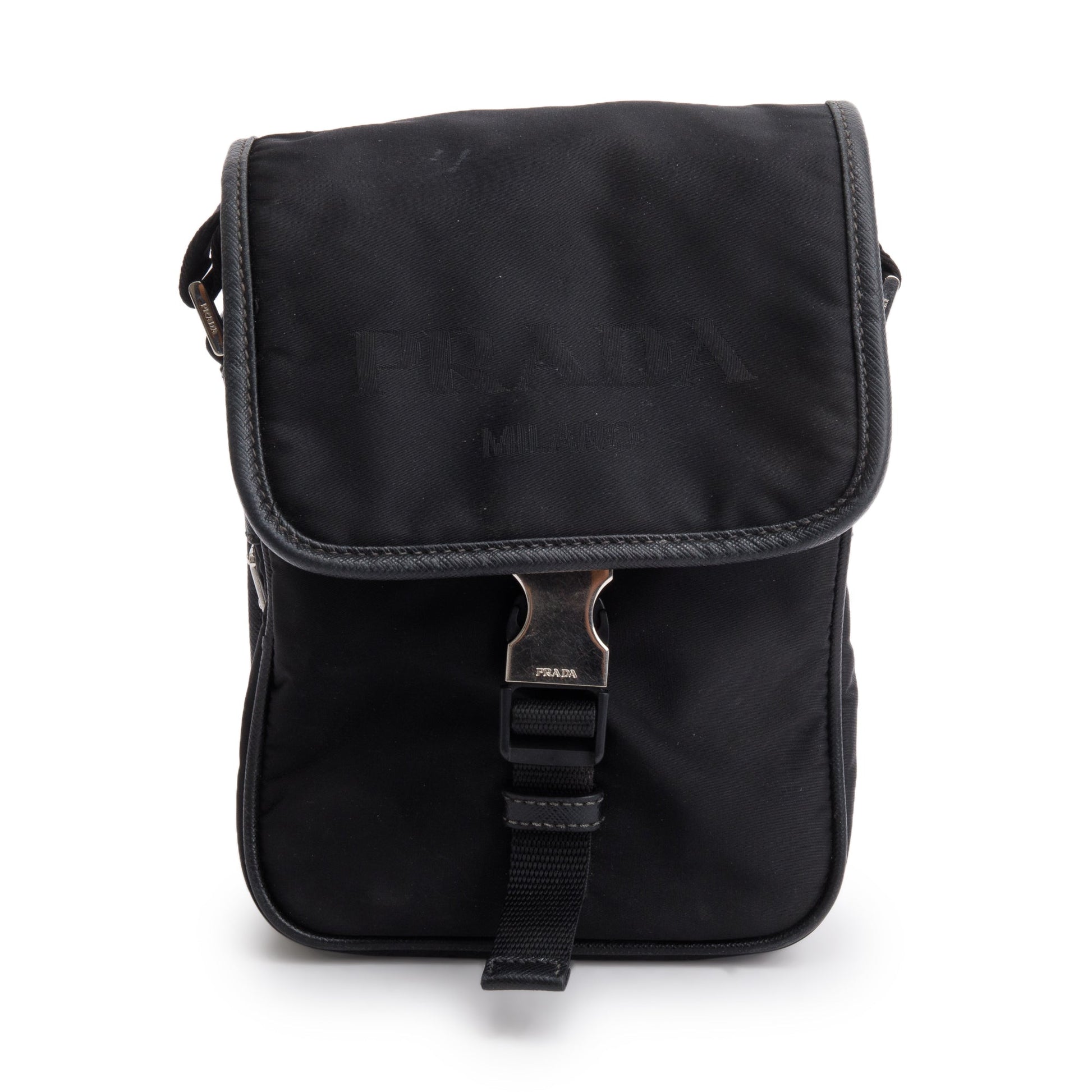Prada Re And Crossbody Bag Leather Nylon Saffiano