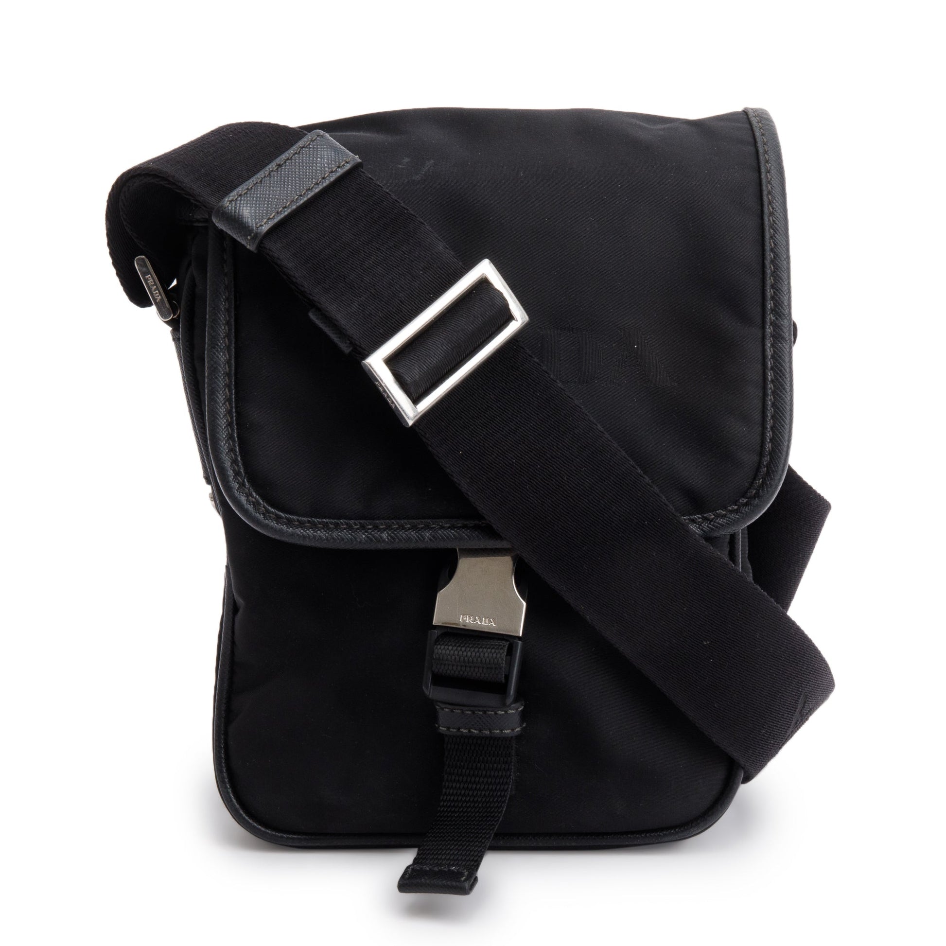 Prada Re And Crossbody Bag Leather Nylon Saffiano