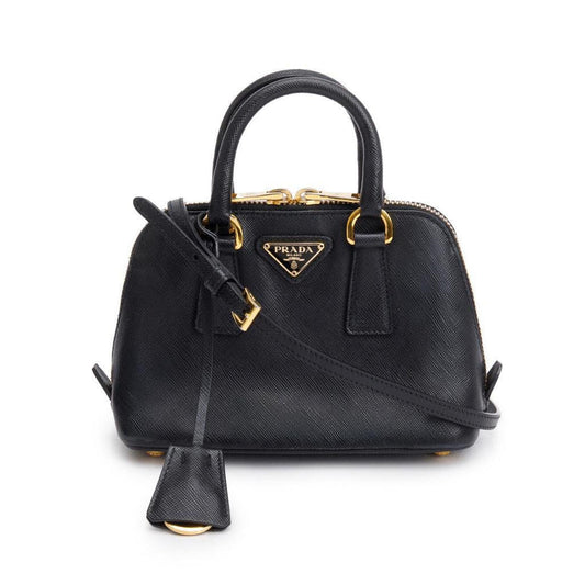 Prada Lux Promenade Tote Saffiano Black Mini Tote Bag