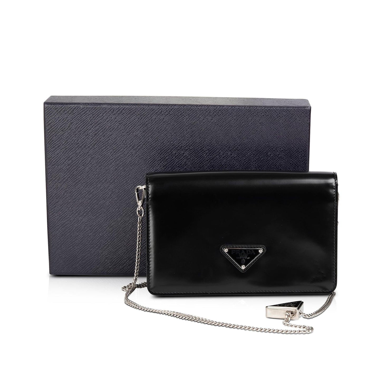 Prada Spazzolato Shoulder Bag Leather Black