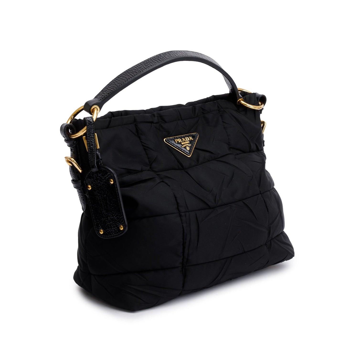 Prada Tessuto Impunture Hobo Bag Black Travel Bag