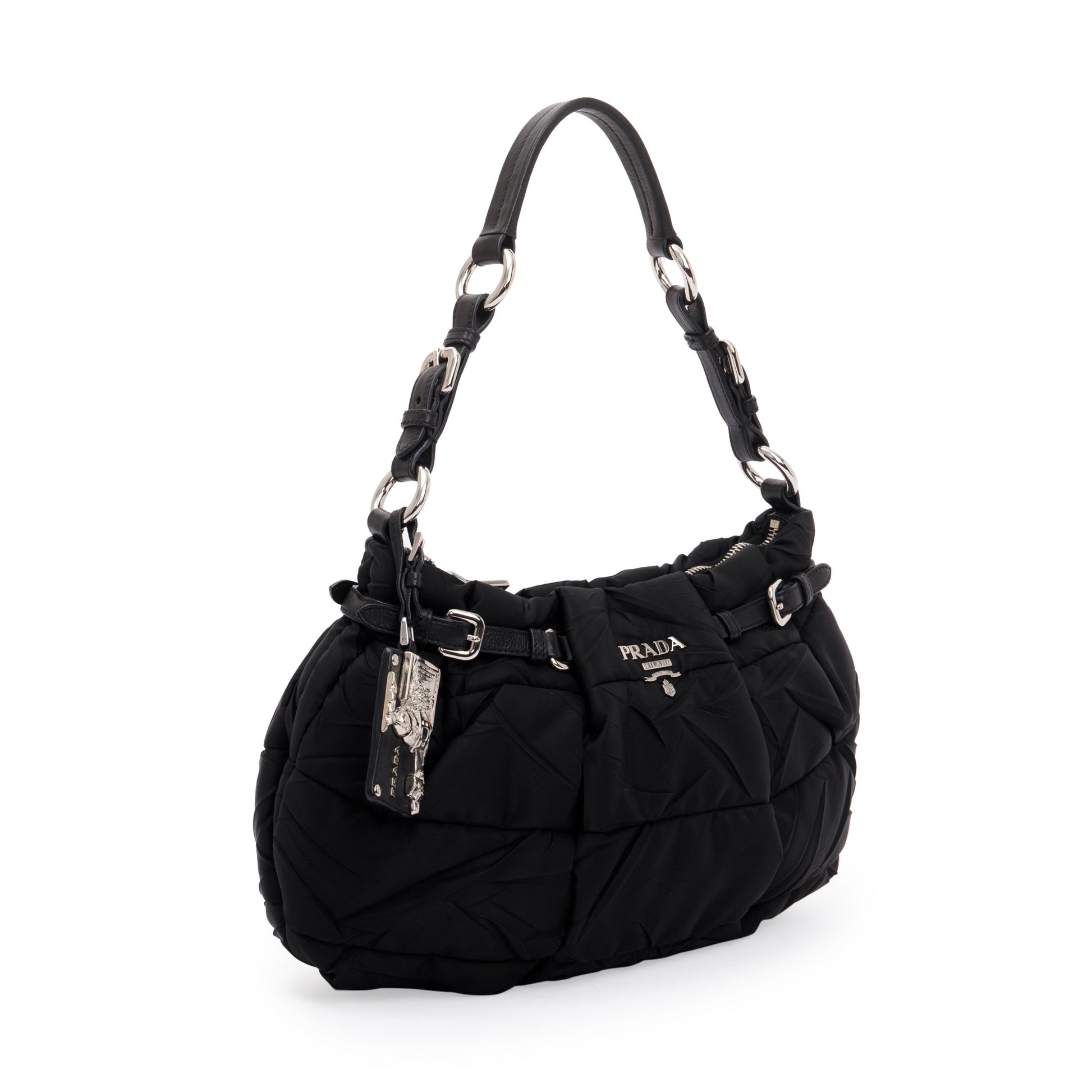 Prada Tessuto Gauffre Shoulder Bag Nylon Quilted