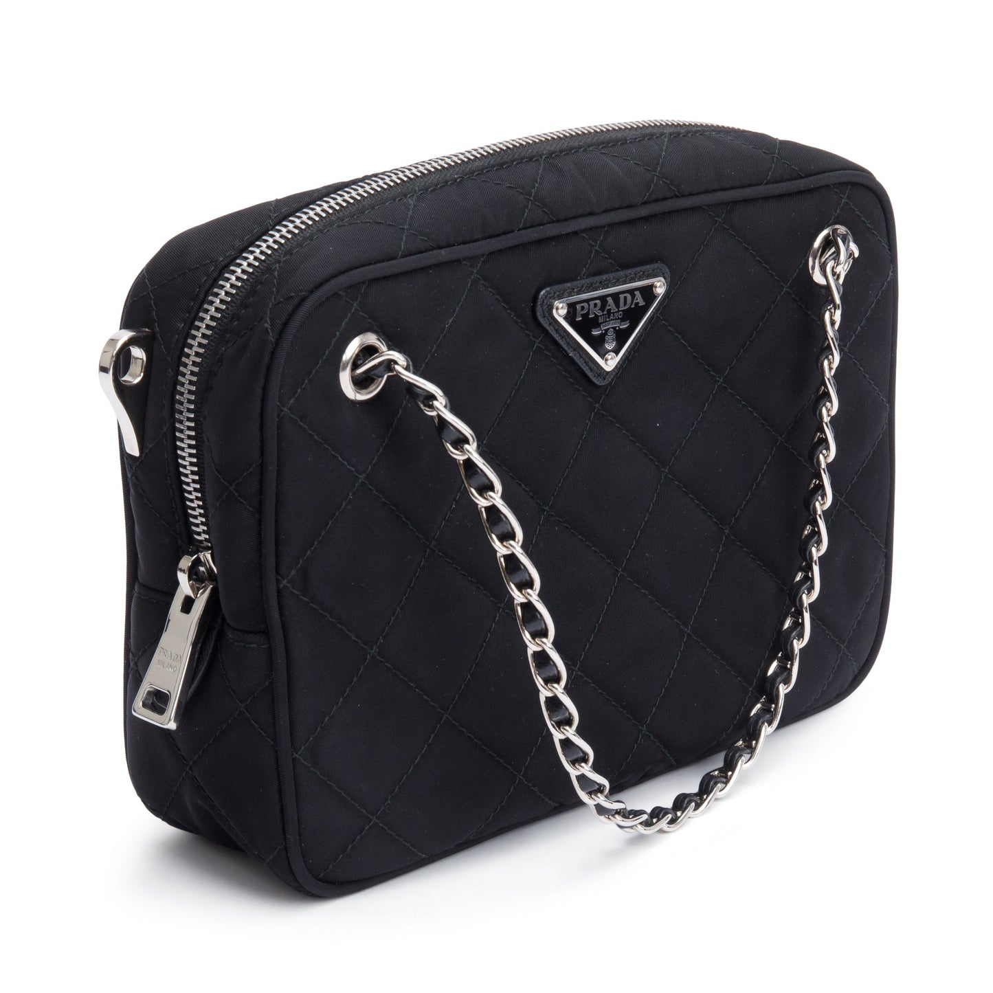 Prada Tessuto Impunture Camera Bag Nylon Black Travel Bag
