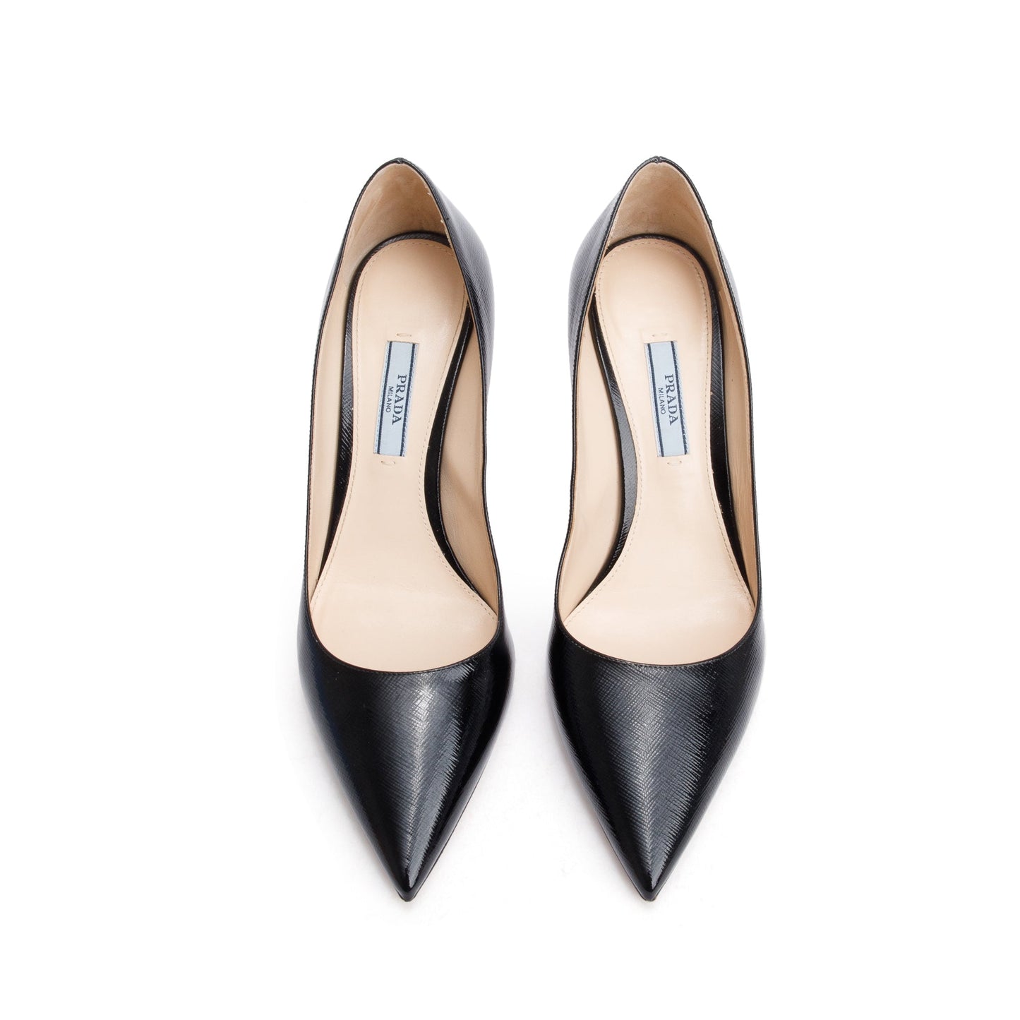 Prada Vernice St. Saffiano Calzature Donna Pumps, Size Leather Black Shoes