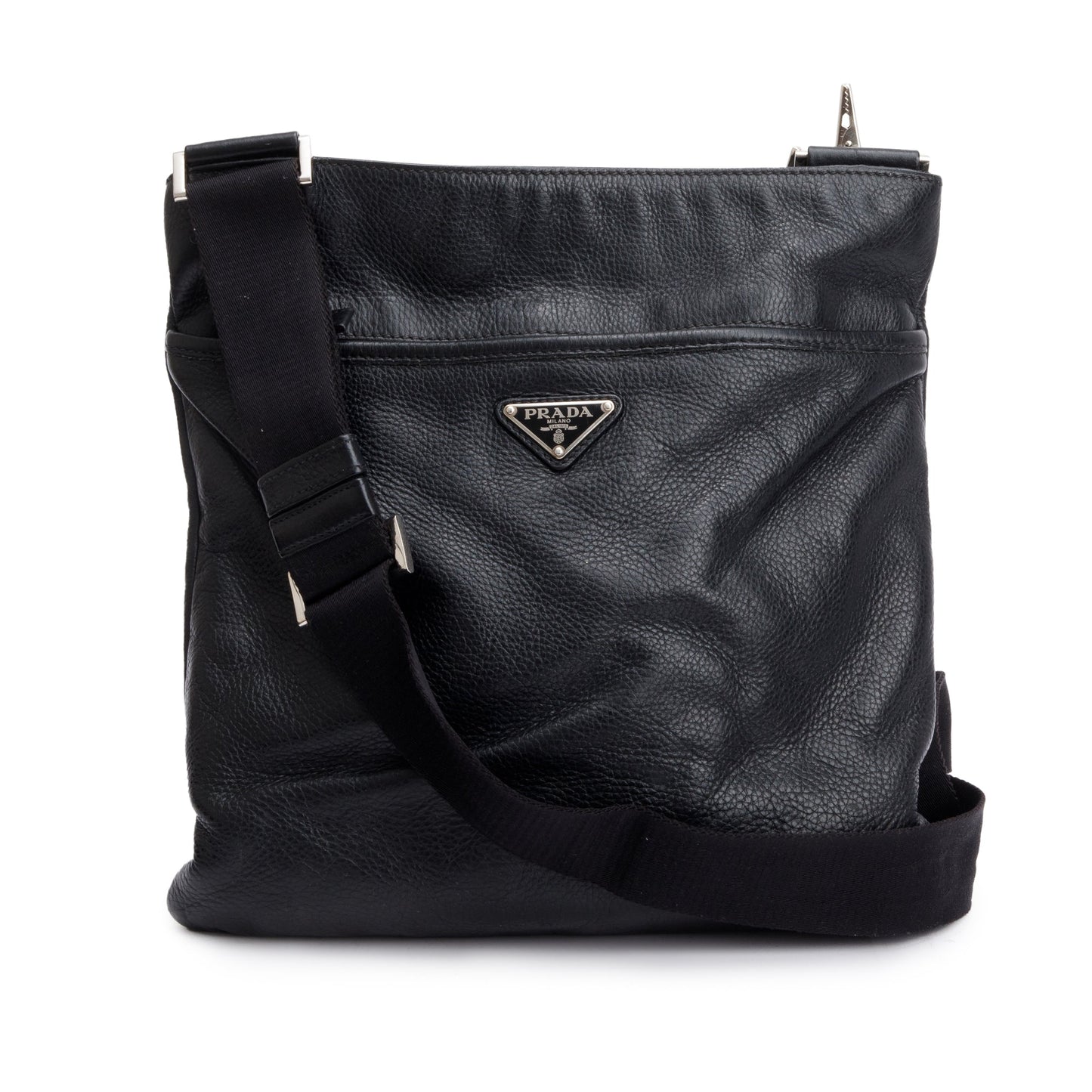 Prada Vitello City Messenger Bag Black Travel Bag