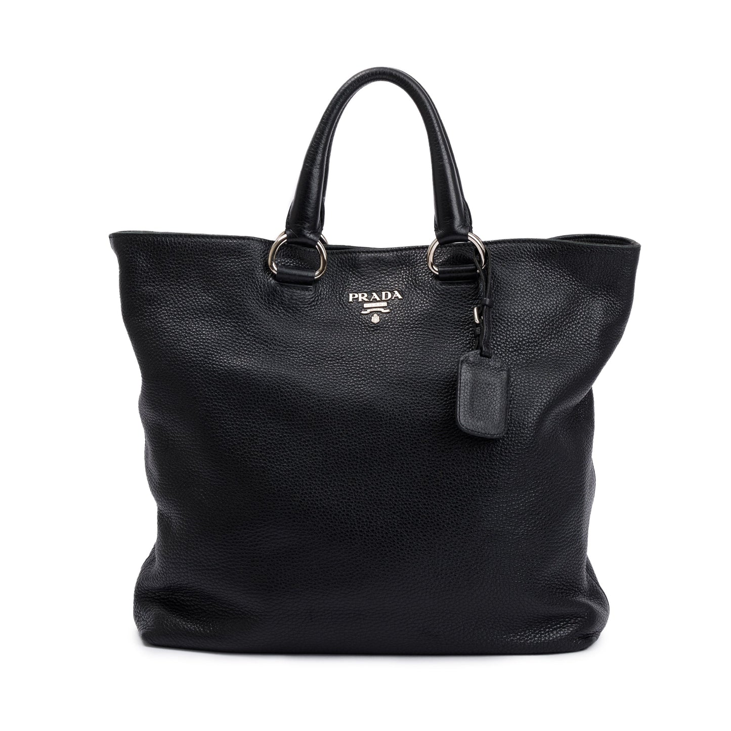 Prada Vitello Daino Shopping Tote Handbag Leather Black Tote Bag