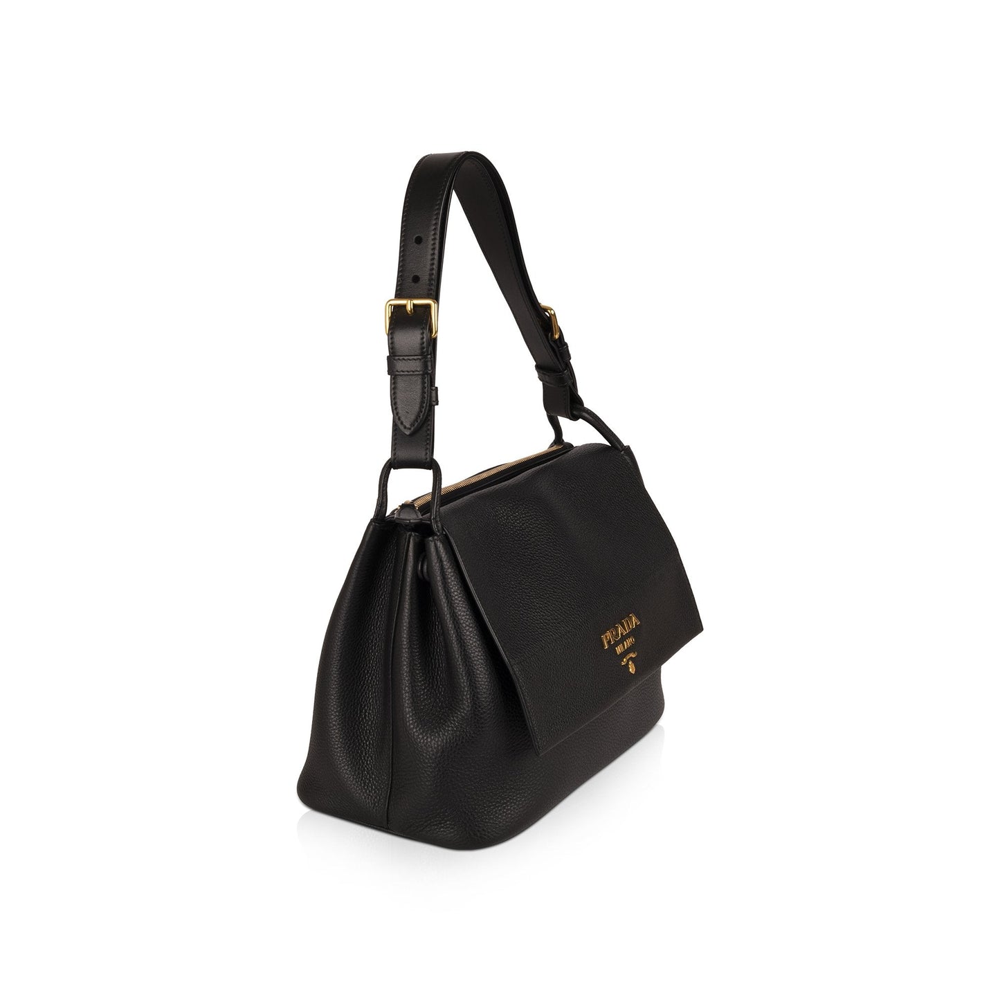 Prada Vitello Daino Shoulder Bag Black