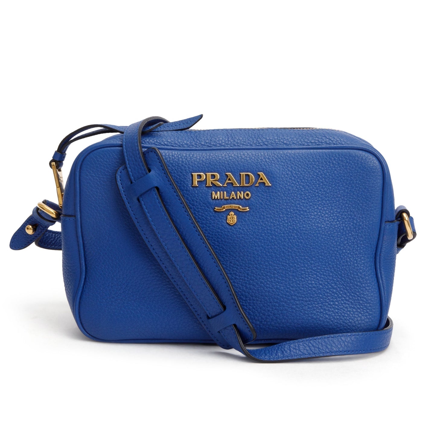 Prada Vitello Daino Crossbody Bag Blue