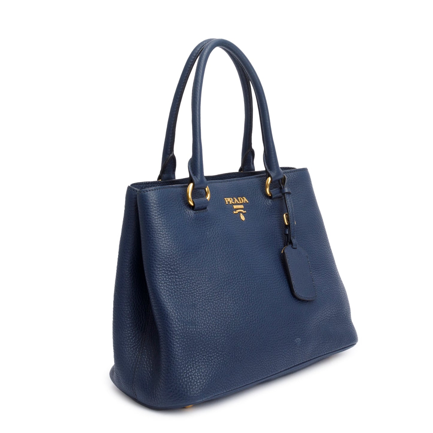 Prada Daino Galleria Tote Vitello Blue Medium Tote Bag
