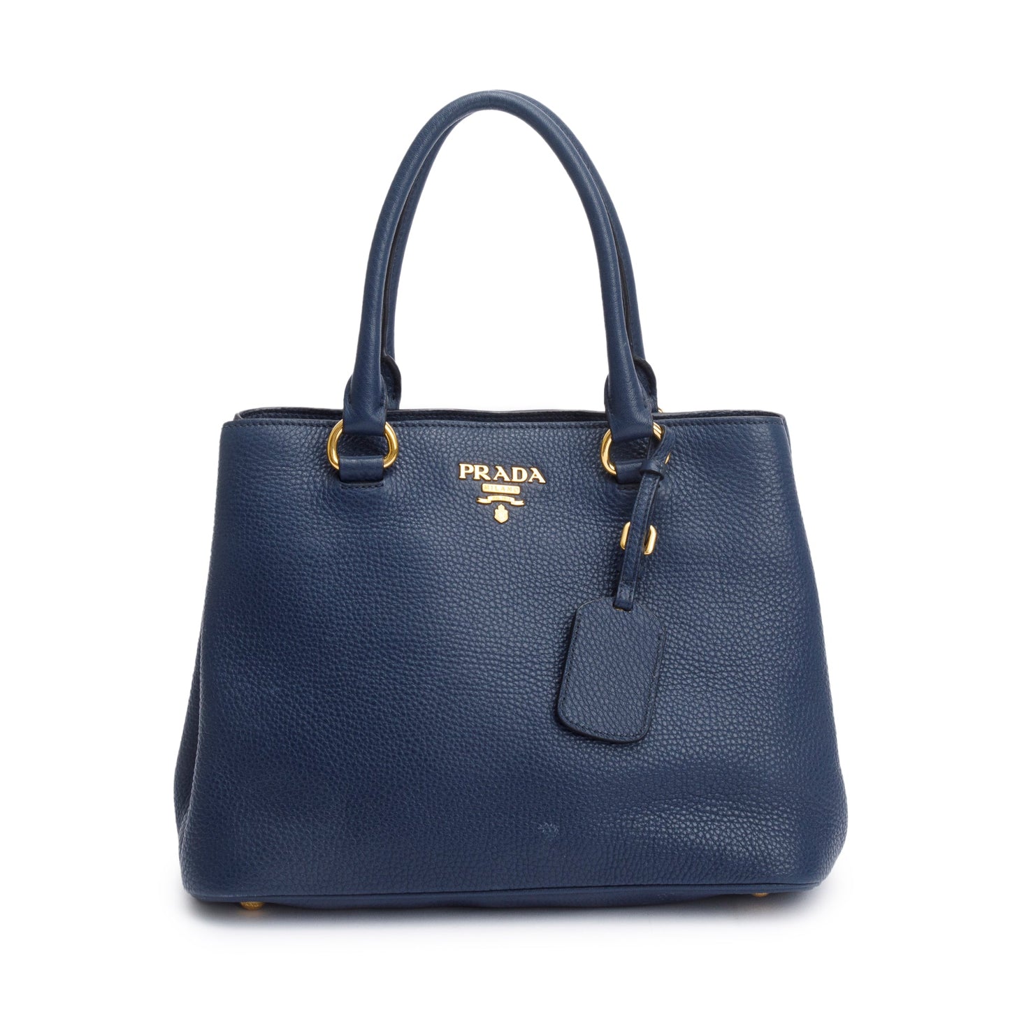 Prada Daino Galleria Tote Vitello Blue Medium Tote Bag