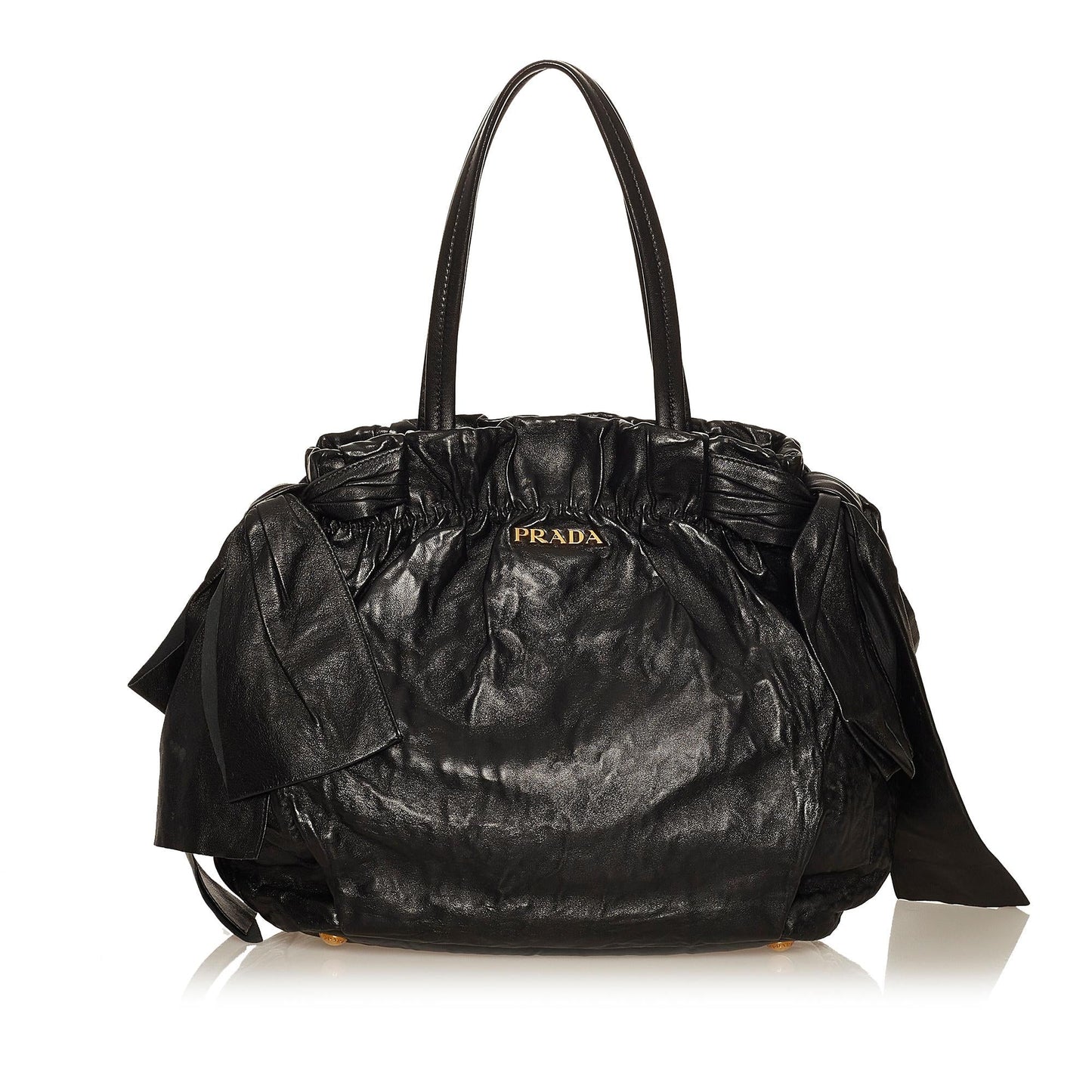 Prada Bow Shoulder Bag Shg Leather Lambskin