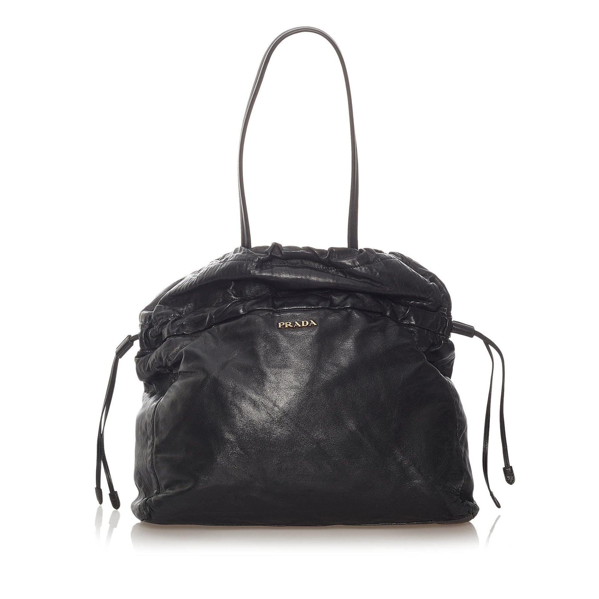 Prada Bow Tote Bag Shg Leather Lambskin