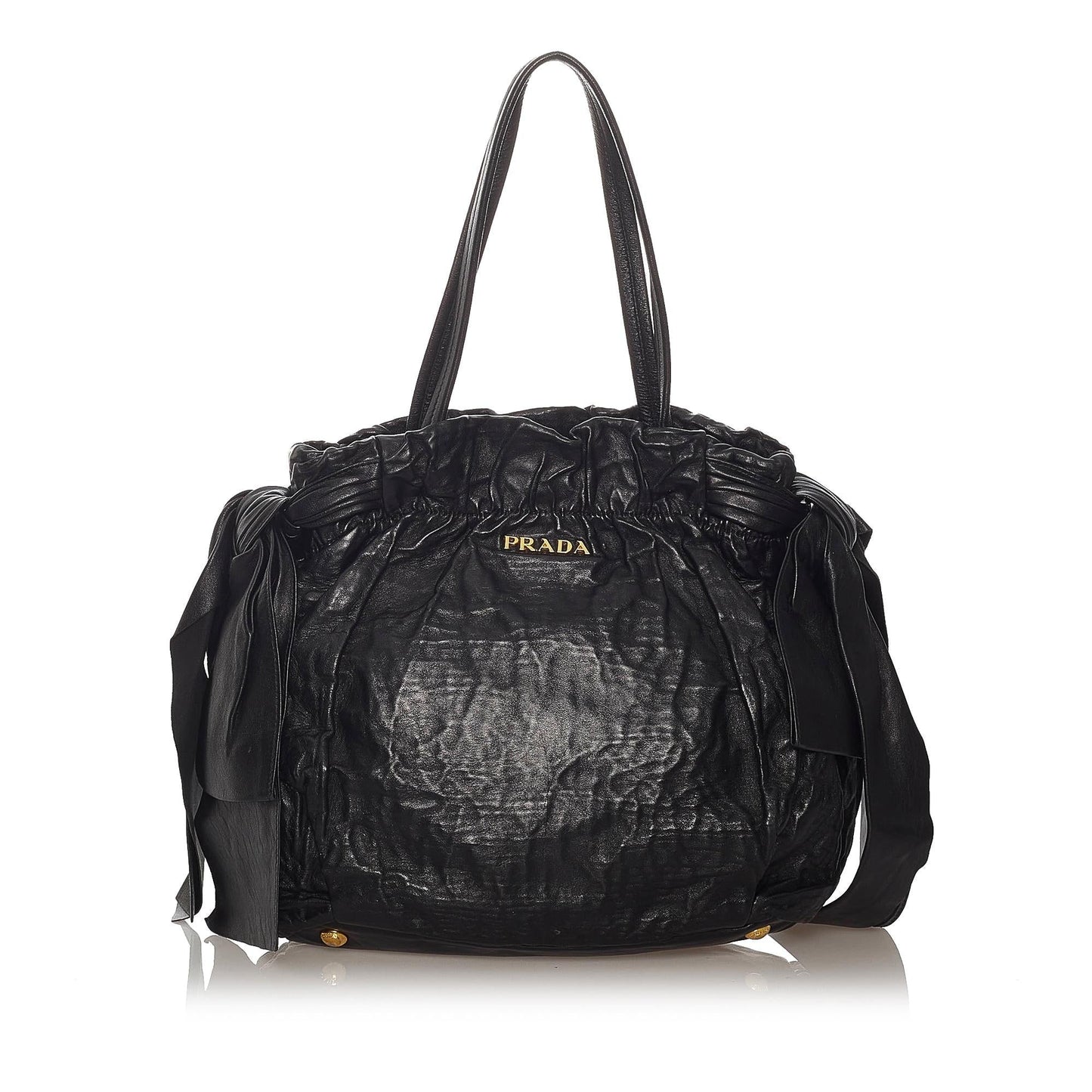 Prada Bow Shoulder Bag Shg Leather