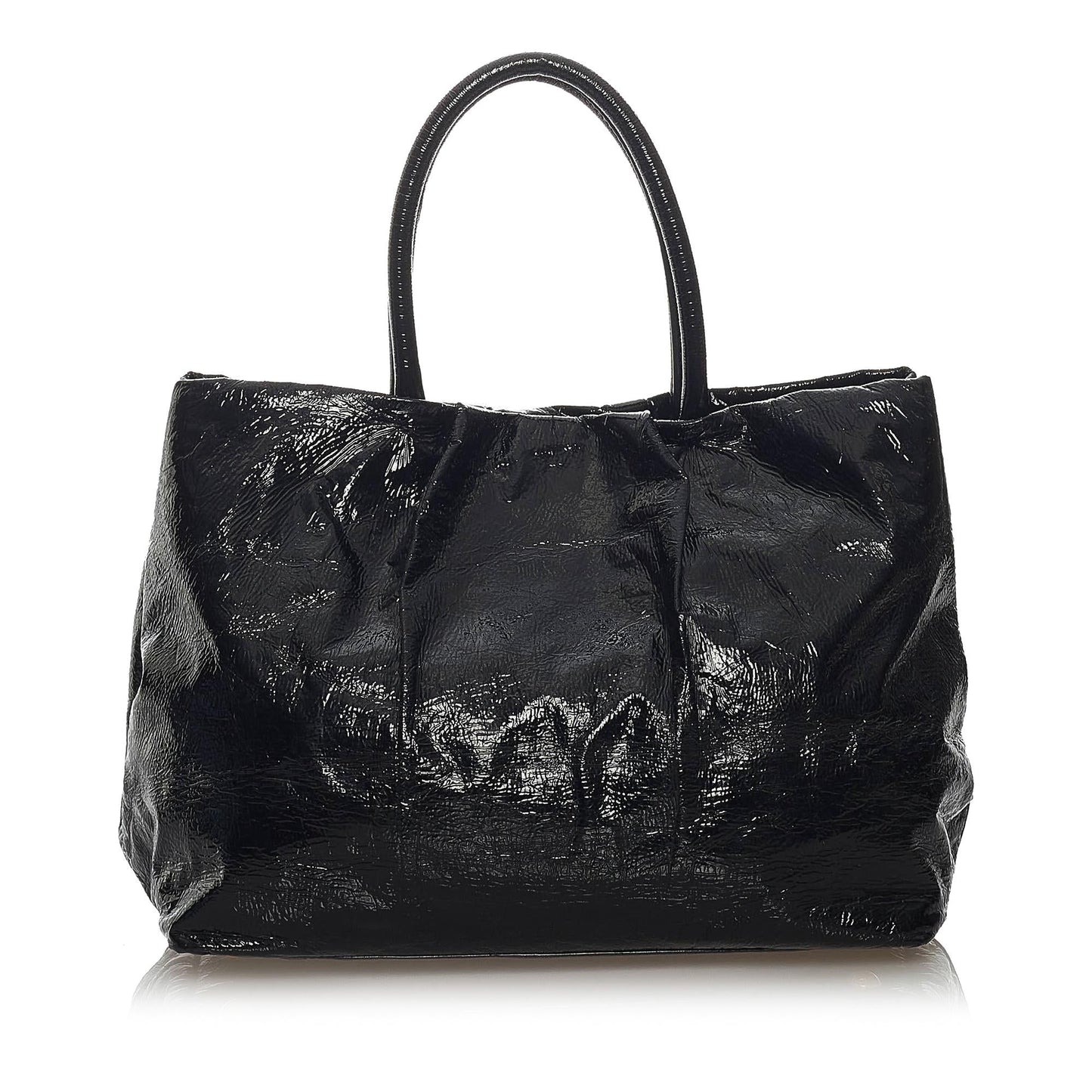 Prada Bow Handbag Shg Leather Patent Satchel Bag