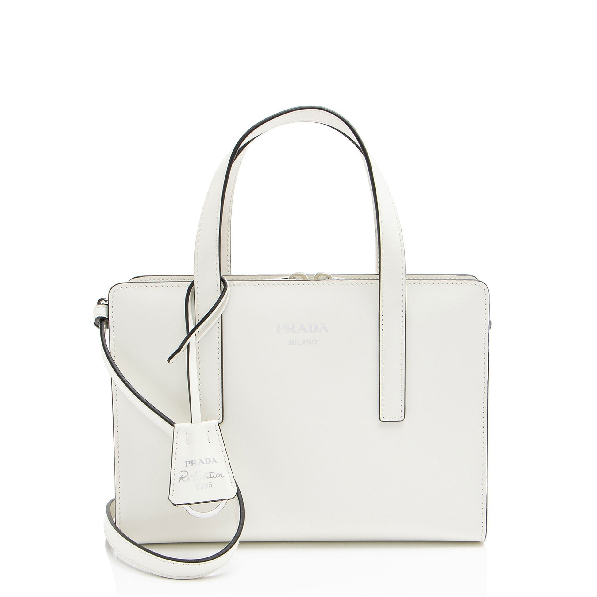 Prada Brushed Re Edition Tote Leather Mini Tote Bag