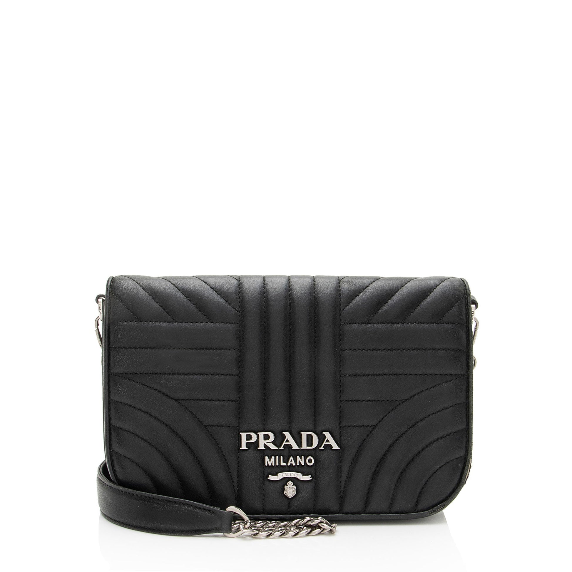 Prada Calfskin Diagramme Impunture Crossbody Final Sale Small Crossbody Bag