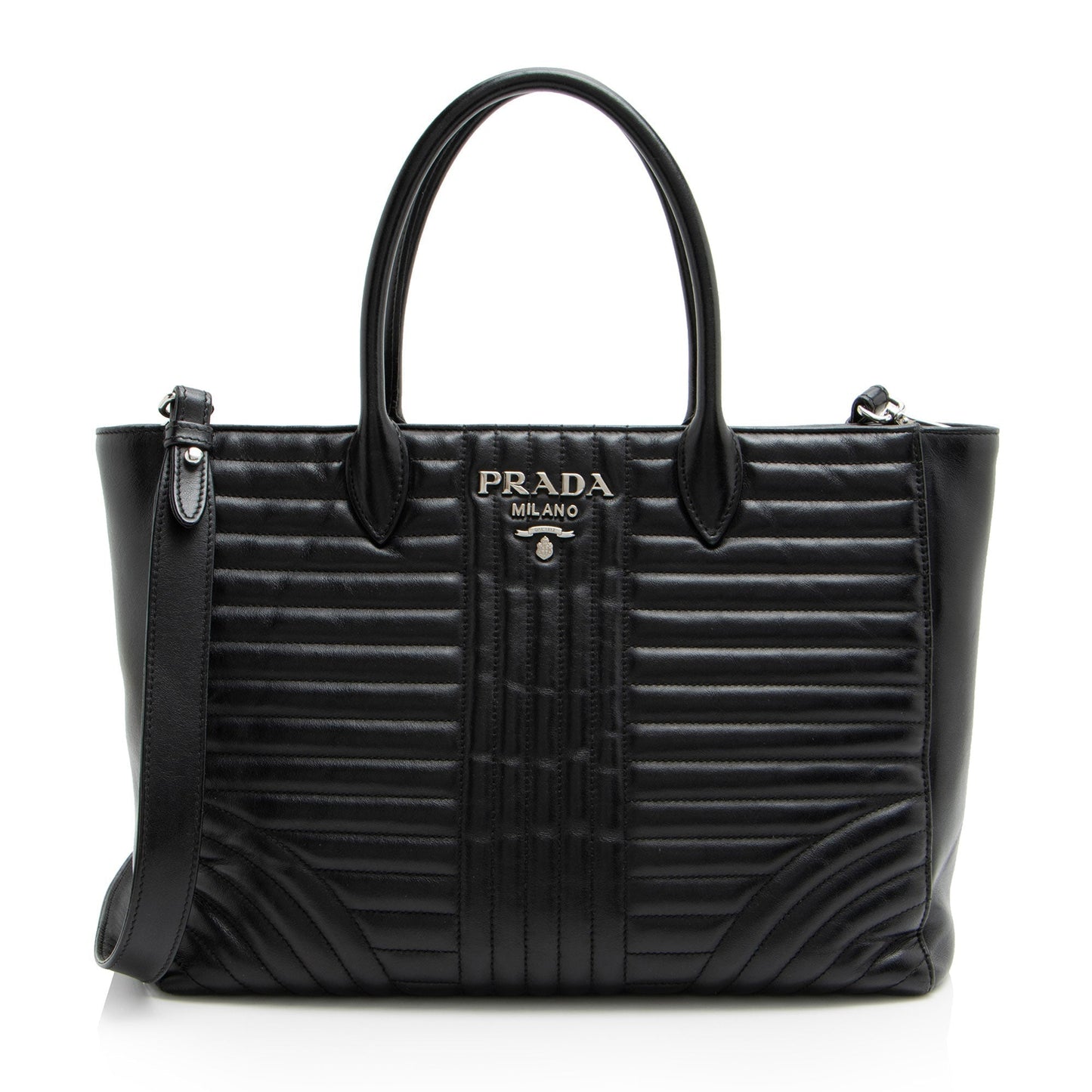 Prada Calfskin Diagramme Tote Tote Bag