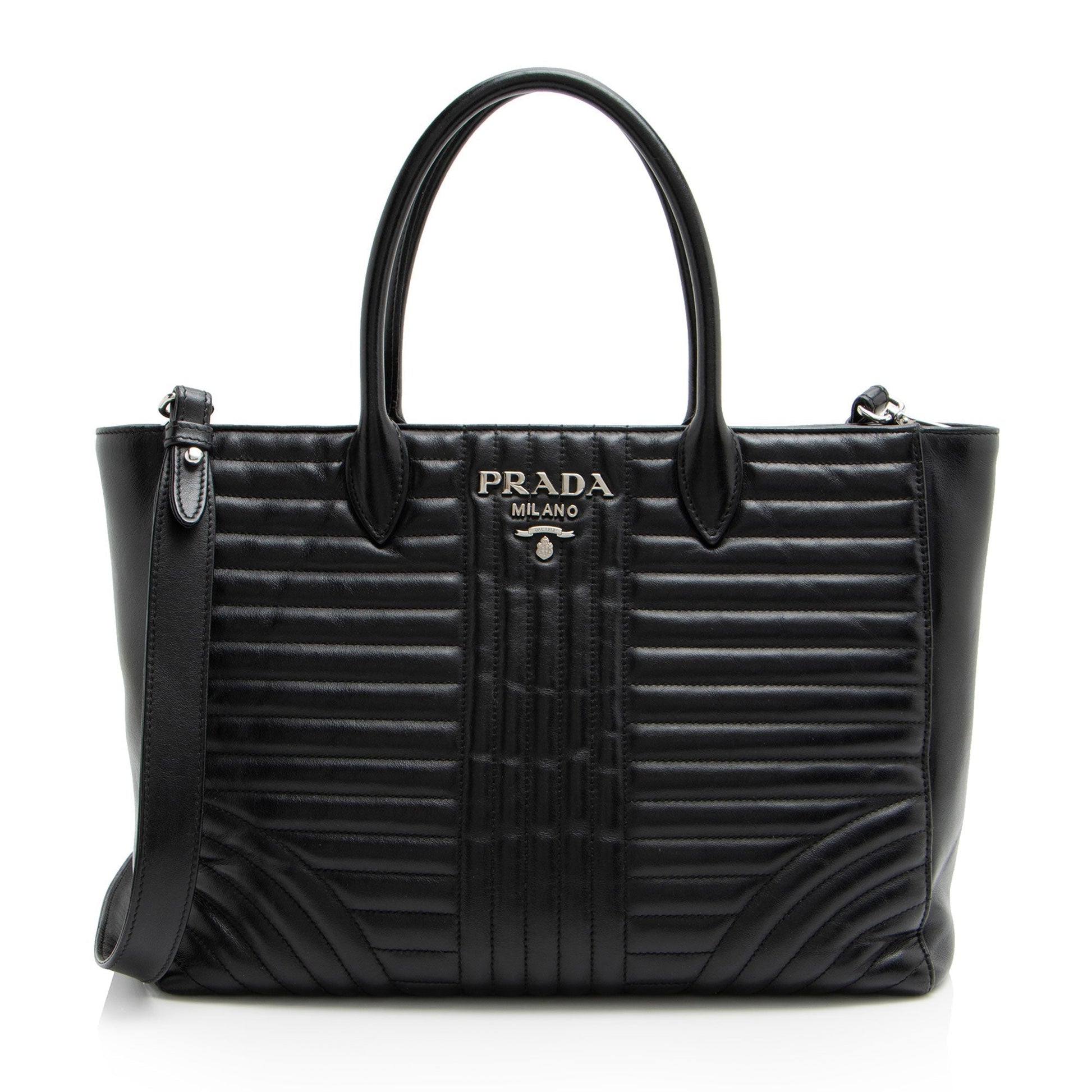 Prada Calfskin Diagramme Tote Tote Bag