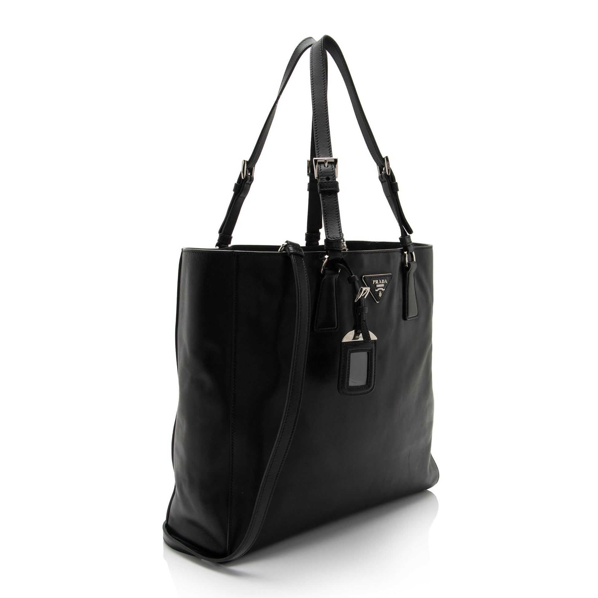 Prada Calfskin Soft Buckle Tote Shf Dcjmsj Tote Bag
