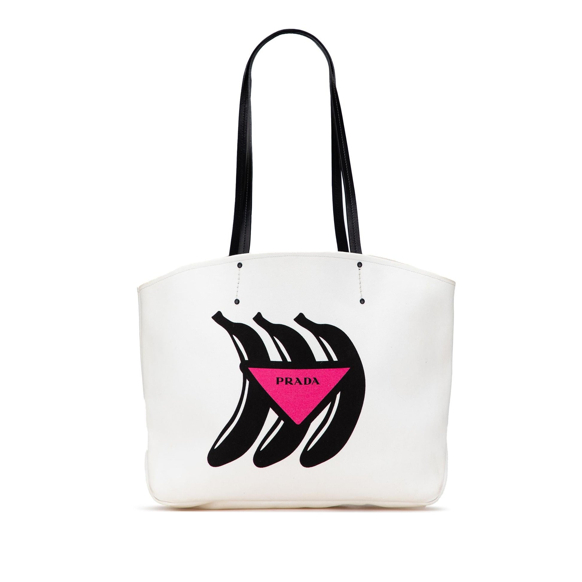 Prada Canapa Banana Print Tote Tote Bag