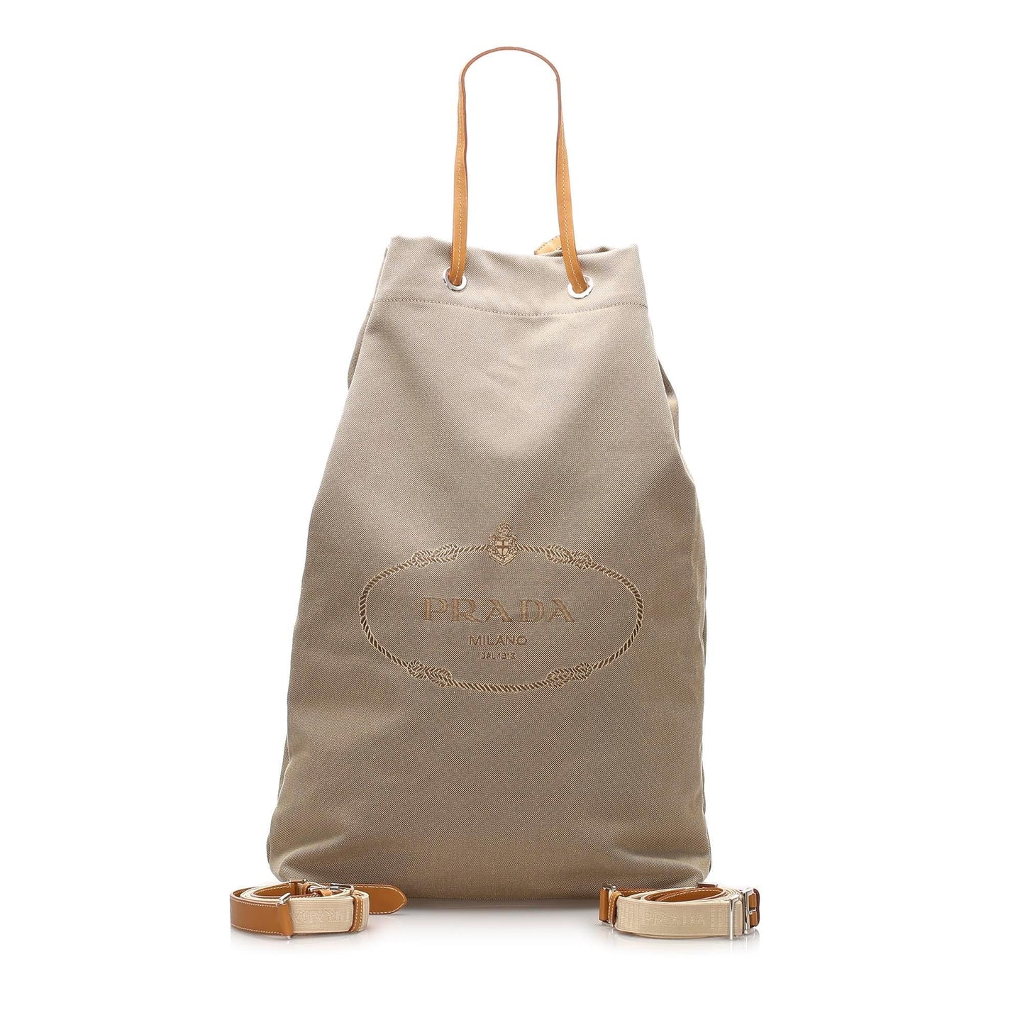Prada Canapa Drawstring Bag Shg Canvas Bucket Shoulder Bag