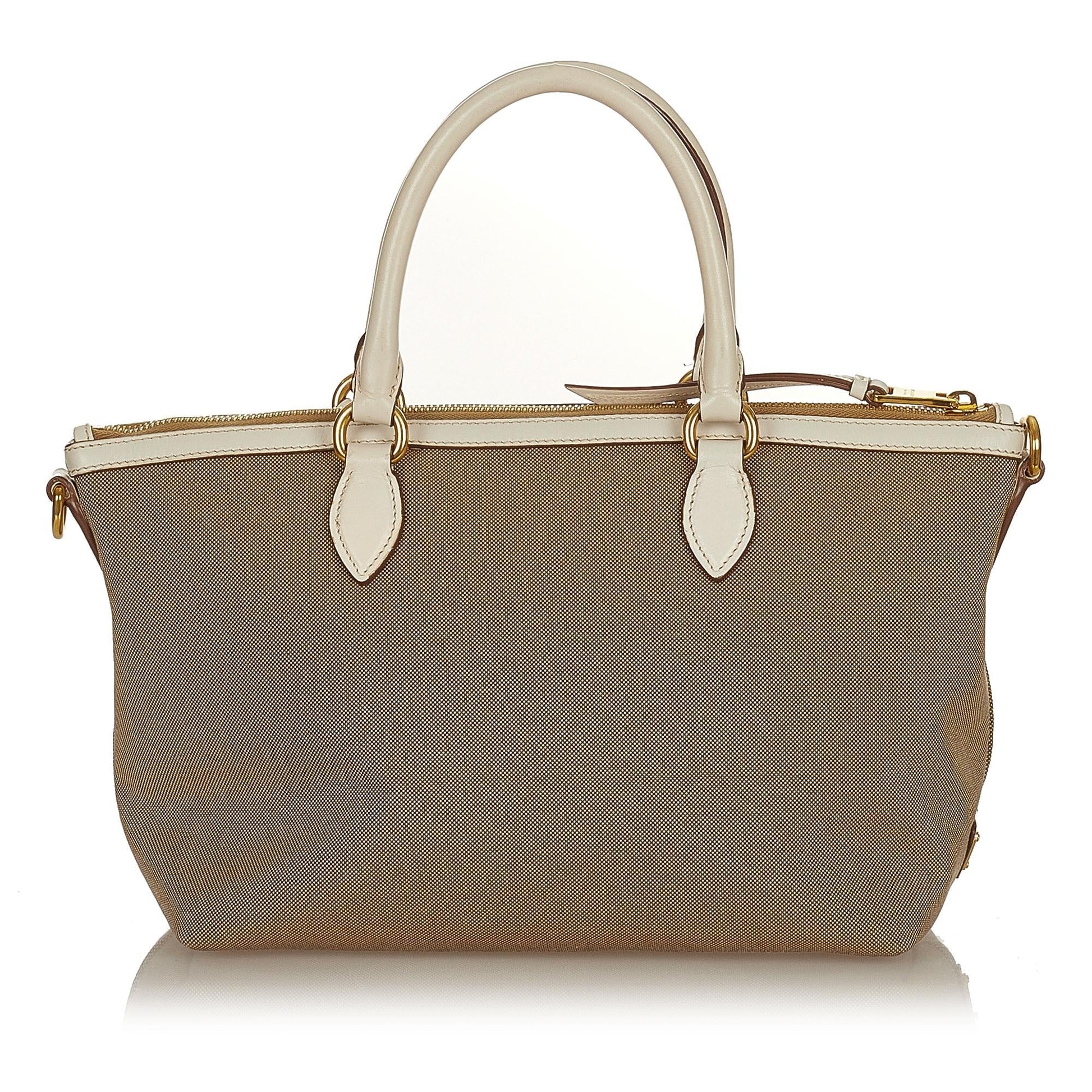 Prada Canapa Satchel Shg Canvas Logo Satchel Bag