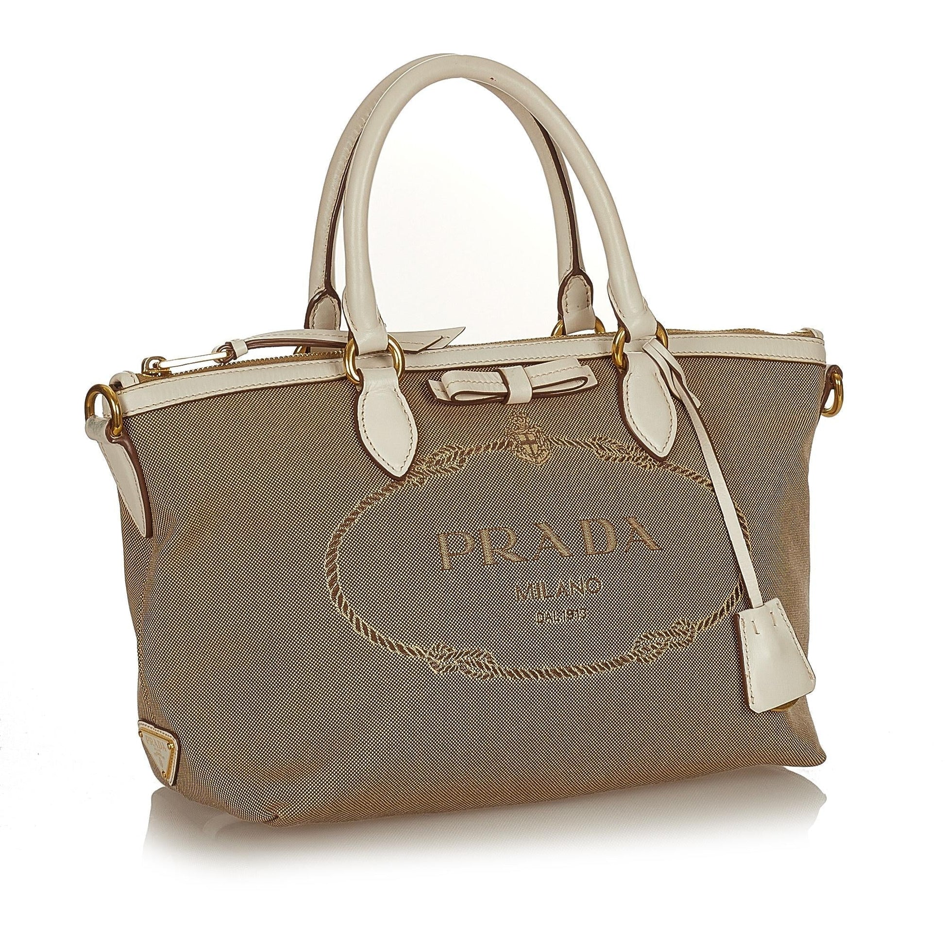 Prada Canapa Satchel Shg Canvas Logo Satchel Bag