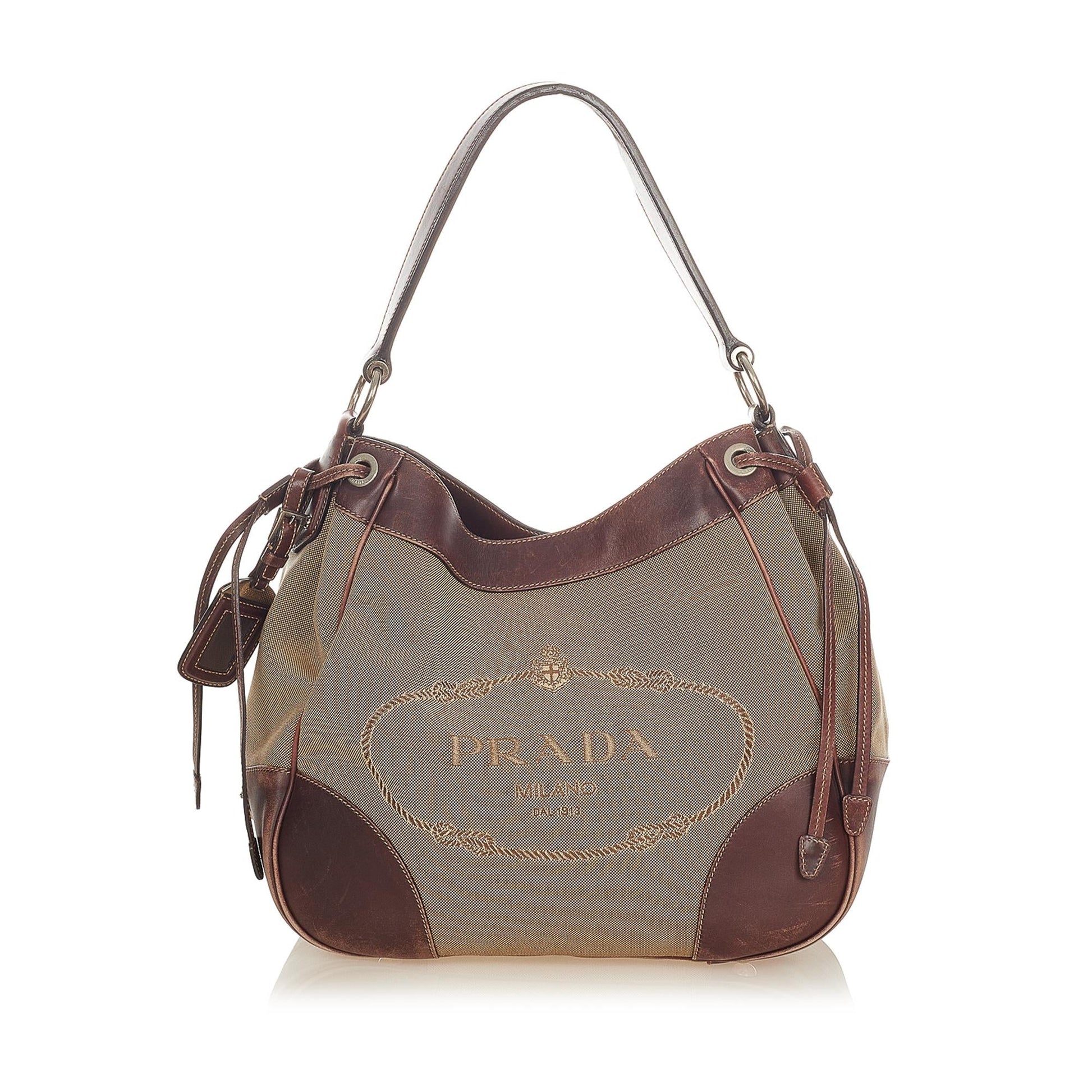 Prada Canapa Shoulder Bag Shg Canvas Logo Bag Shg 25071