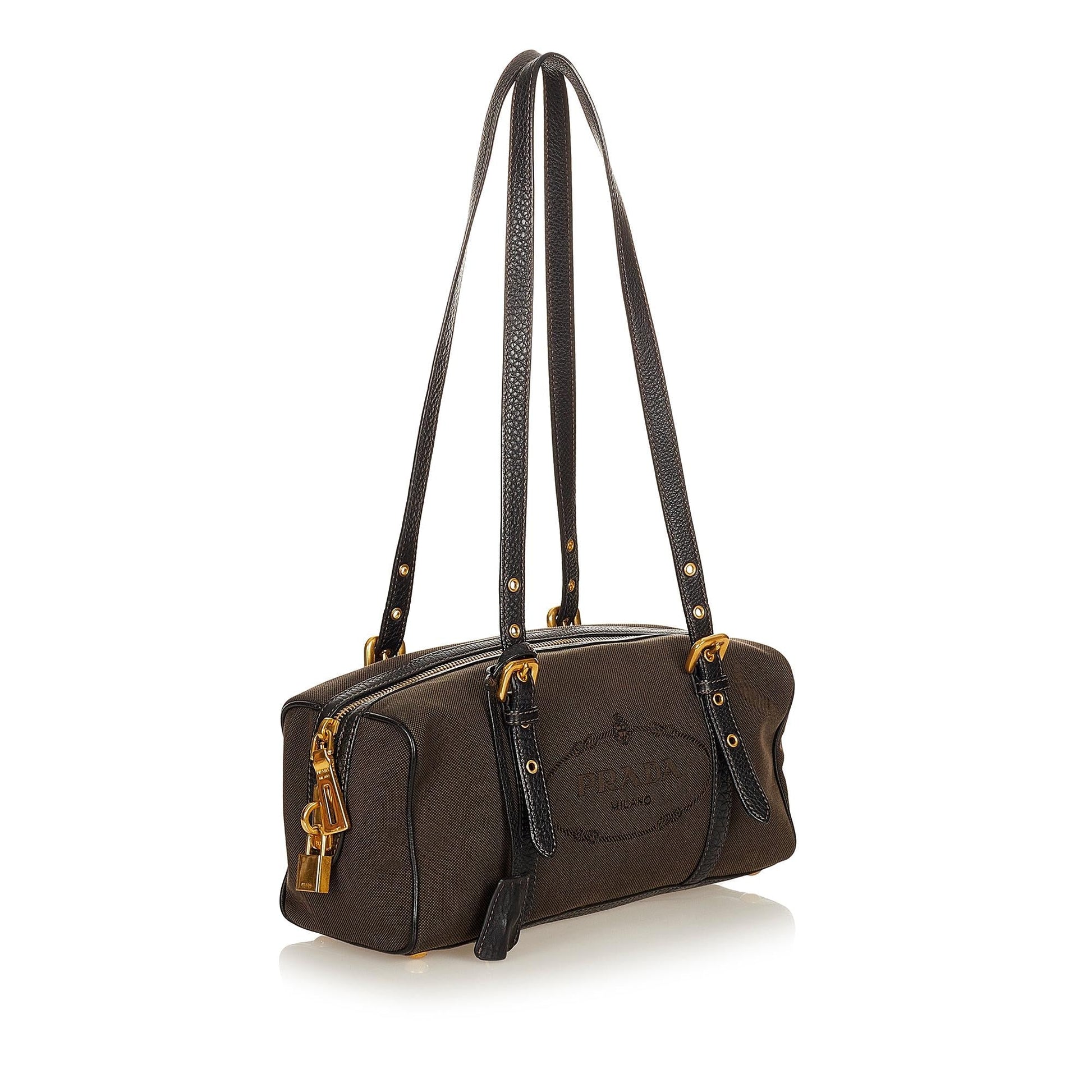 Prada Canapa Shoulder Bag Shg Canvas Logo