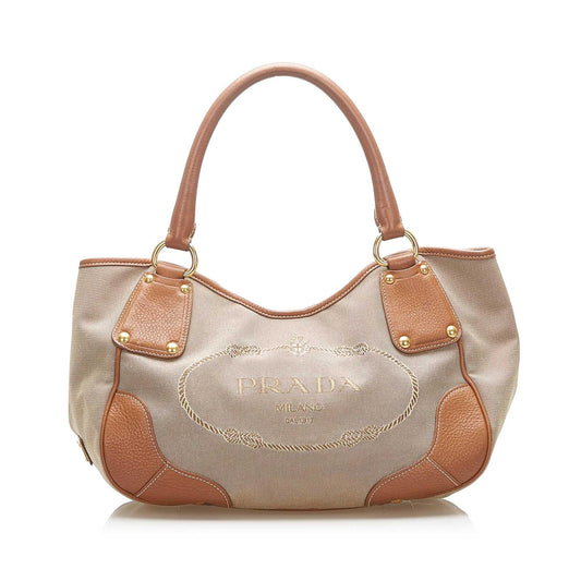 Prada Canapa Tote Bag Canvas Logo
