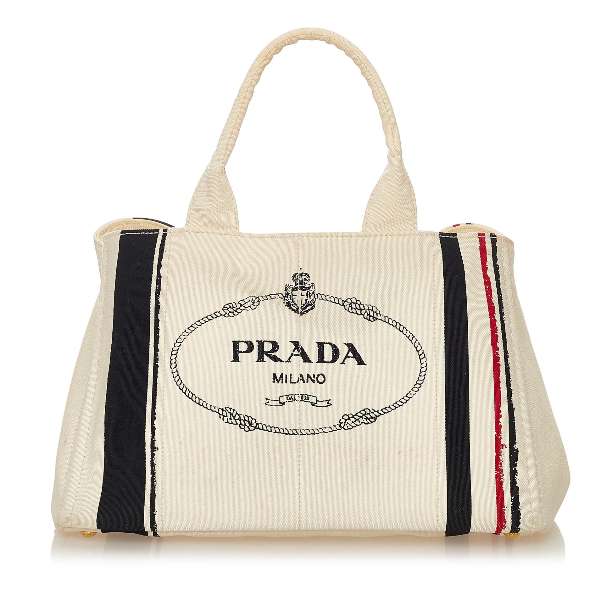 Prada Canapa Tote Bag Shg Canvas Logo Bag Shg 27798