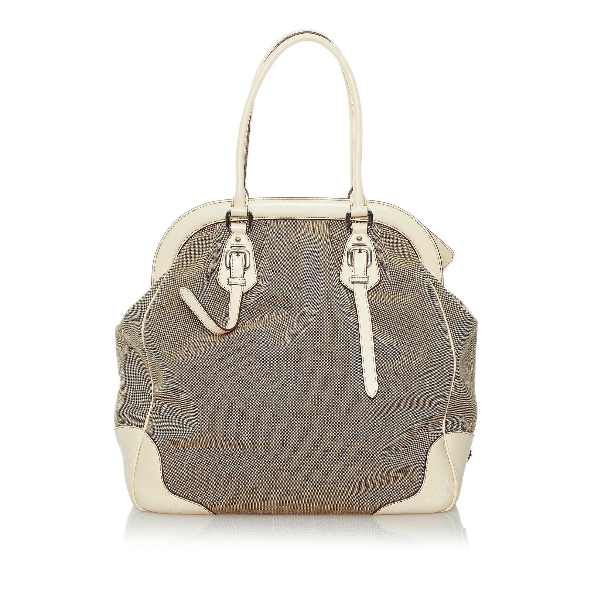 Prada Canapa Tote Bag Shg Canvas Logo Bag Shg 30280
