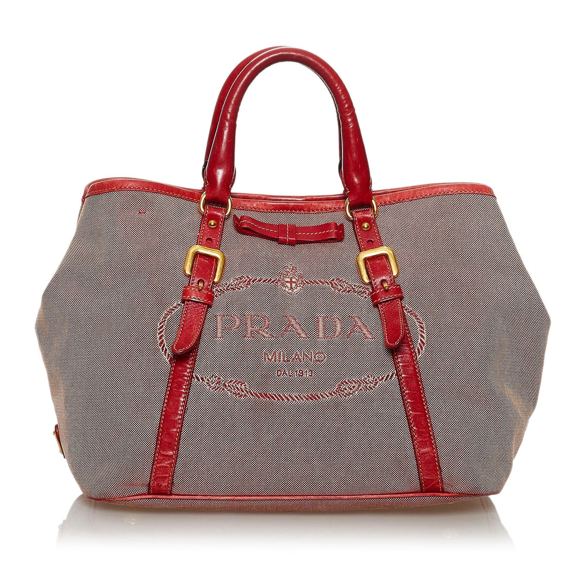 Prada Canapa Tote Bag Shg Canvas Logo Bag Shg 30601