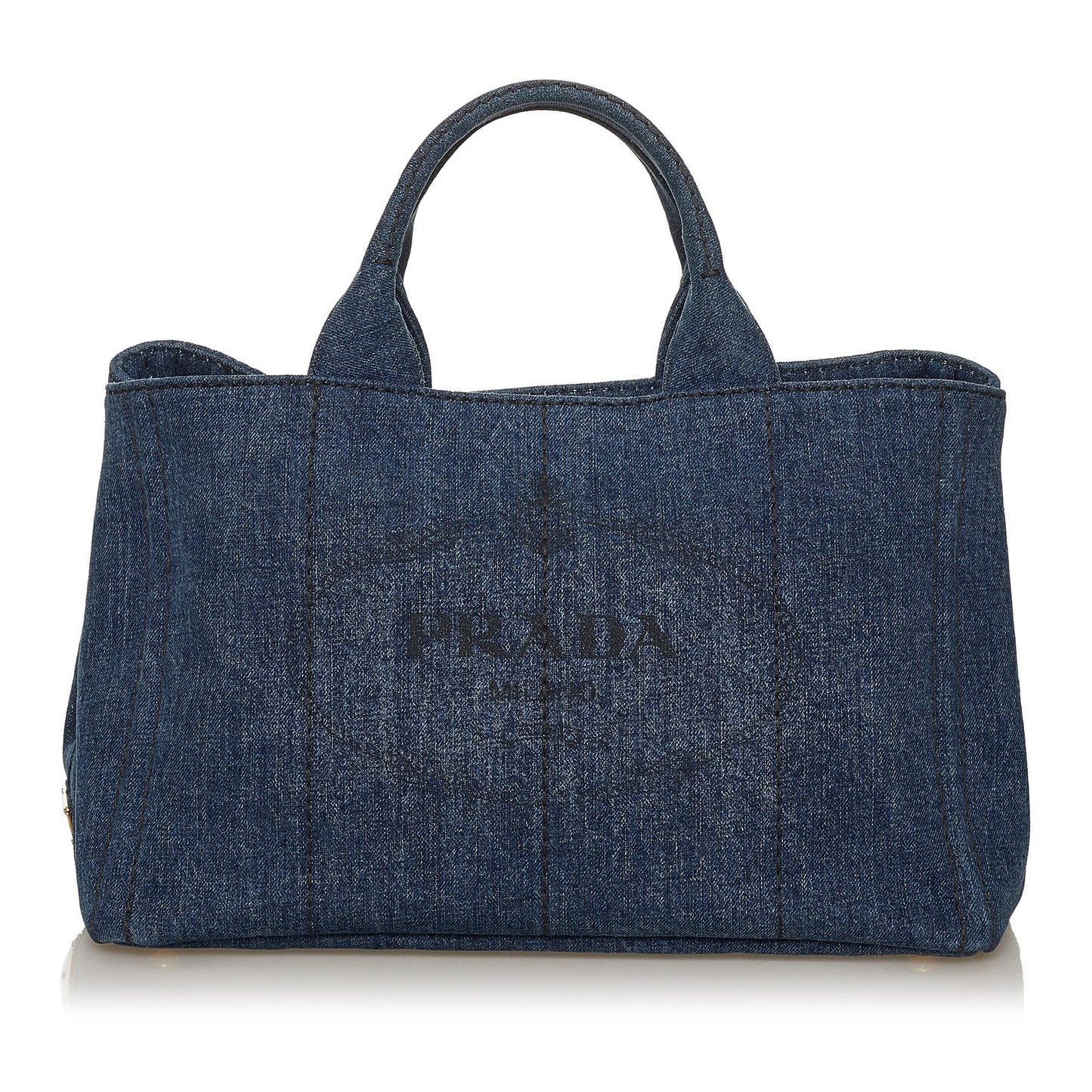 Prada Canapa Satchel Shg Denim Logo Satchel Bag
