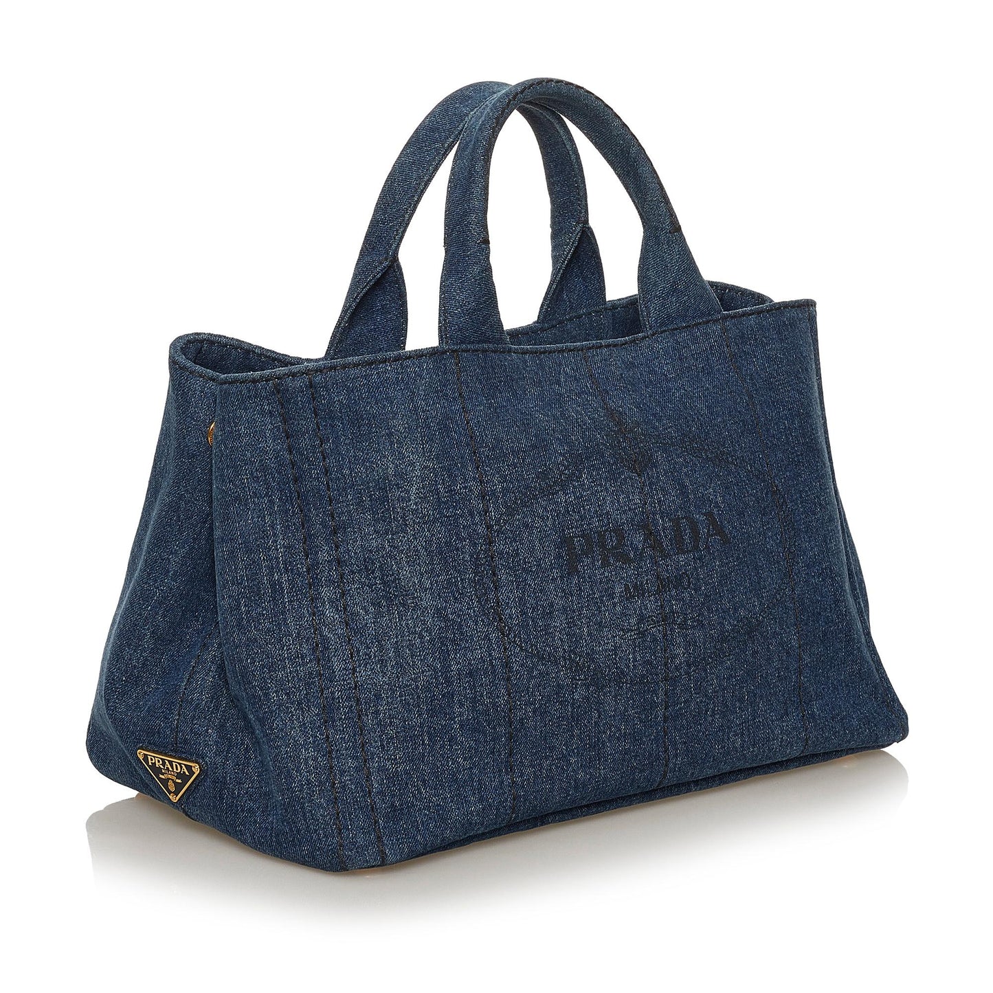 Prada Canapa Satchel Shg Denim Logo Satchel Bag