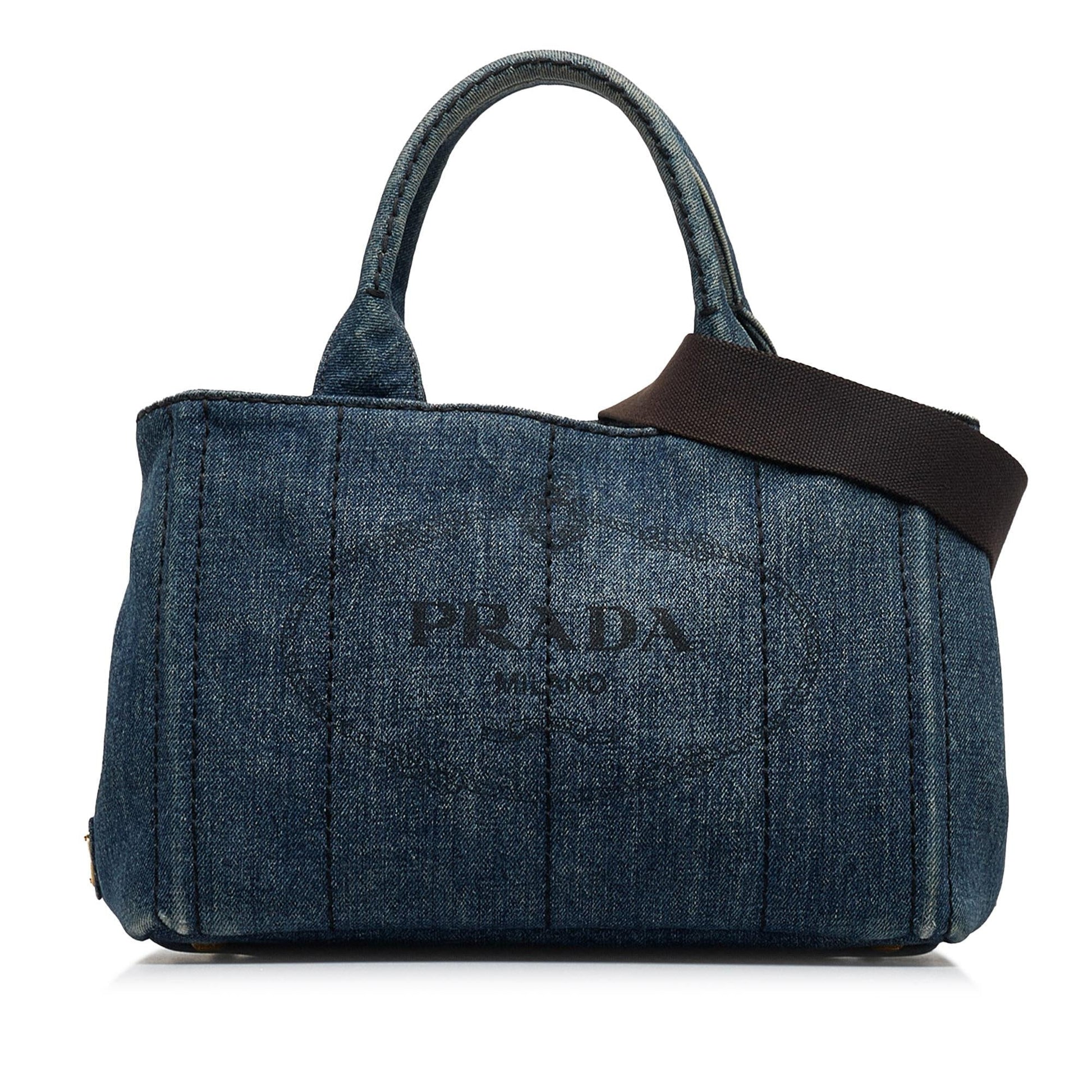 Prada Canapa Satchel Shg Wkkqcb Denim Logo Satchel Bag