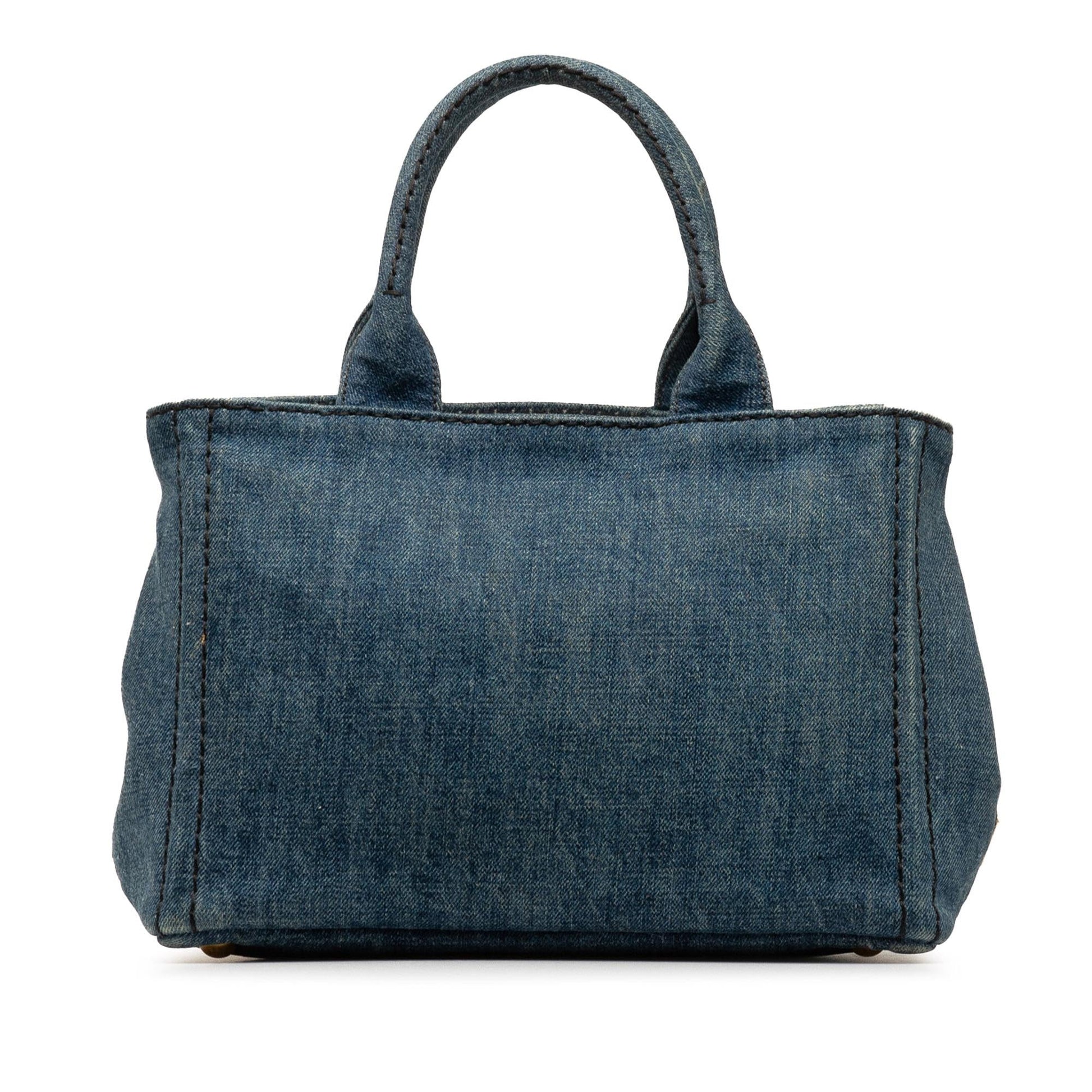 Prada Canapa Satchel Shg Ozrubr Denim Logo Satchel Bag